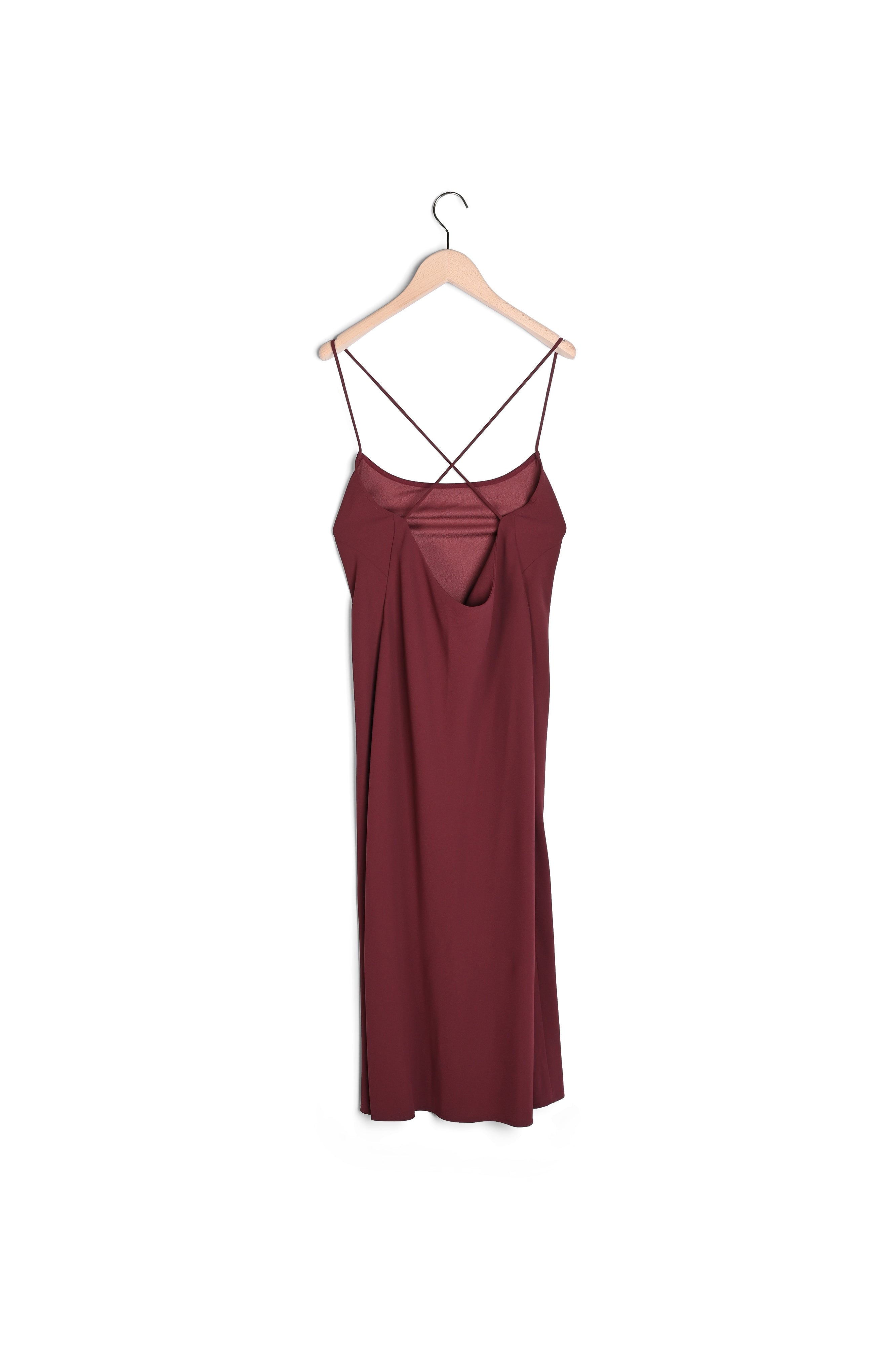 Robe Reany bordeaux en crêpe envers satin Faume - seconde main