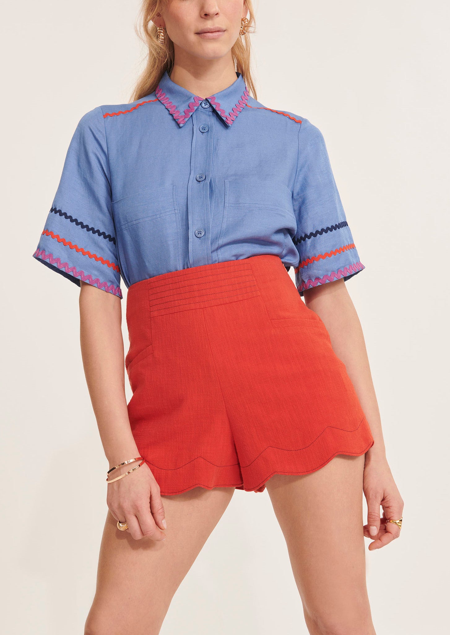 Chemise Cindy bleue en lin Faume - seconde main