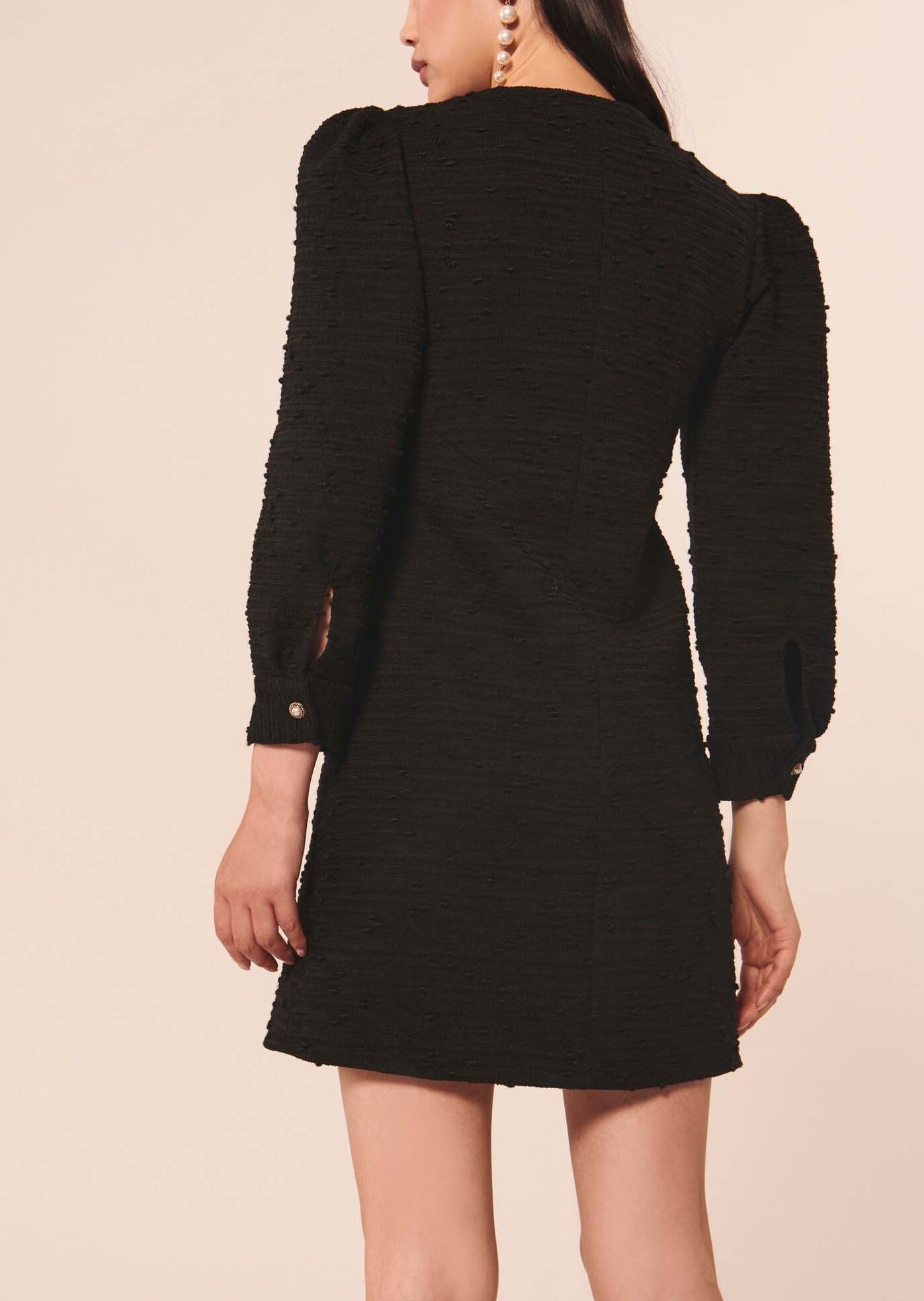 Robe Rosel noire en tweed Faume - seconde main
