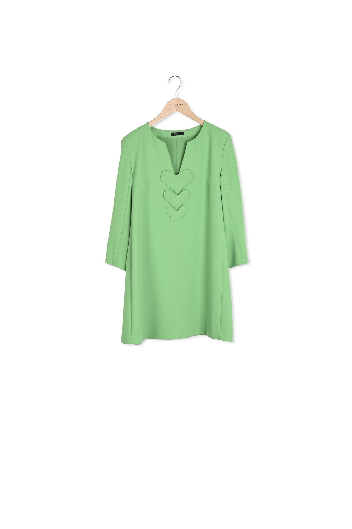 Robe Rhea verte en crêpe Faume - seconde main