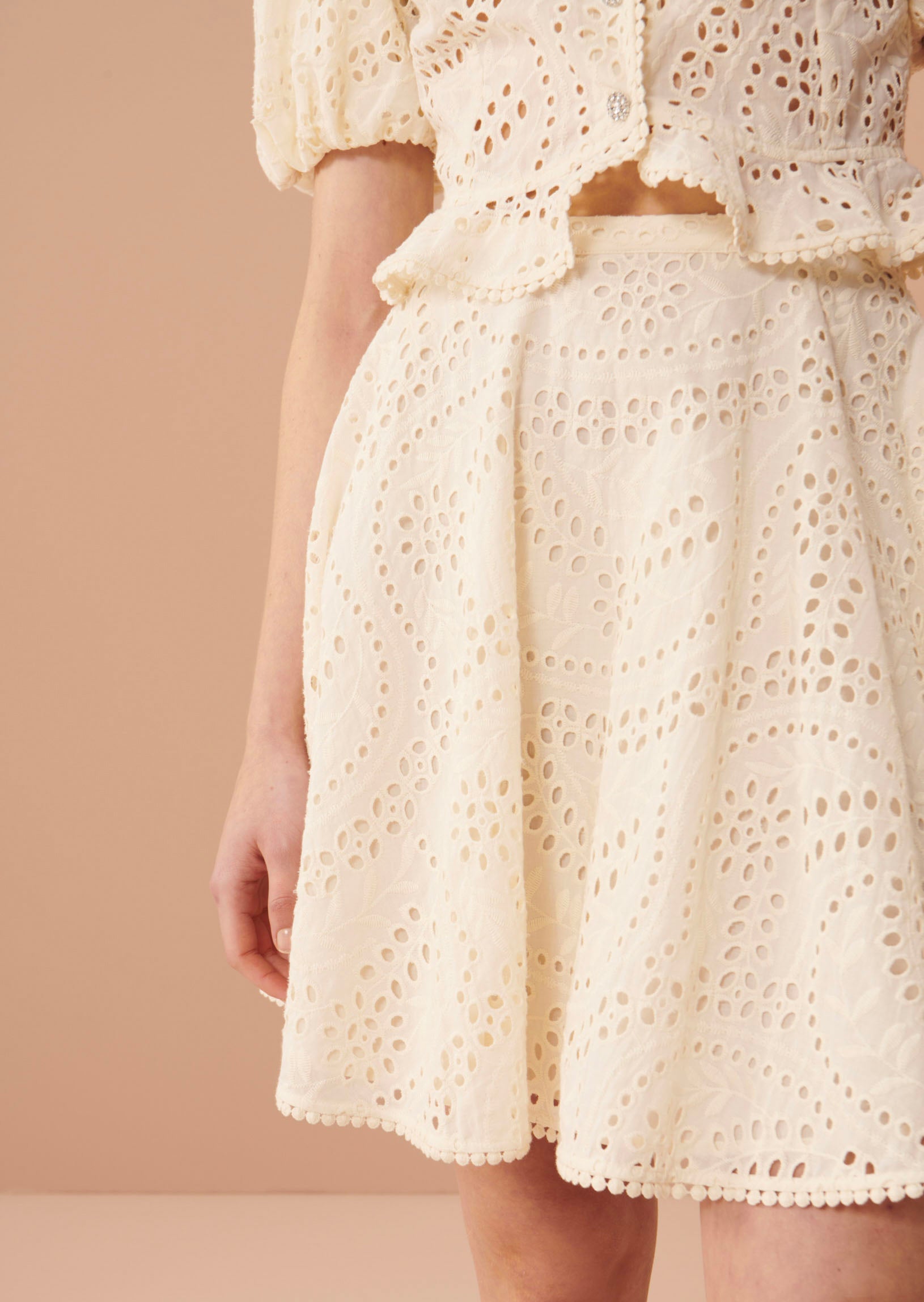 Jupe Jenessa écrue en broderie Faume - seconde main