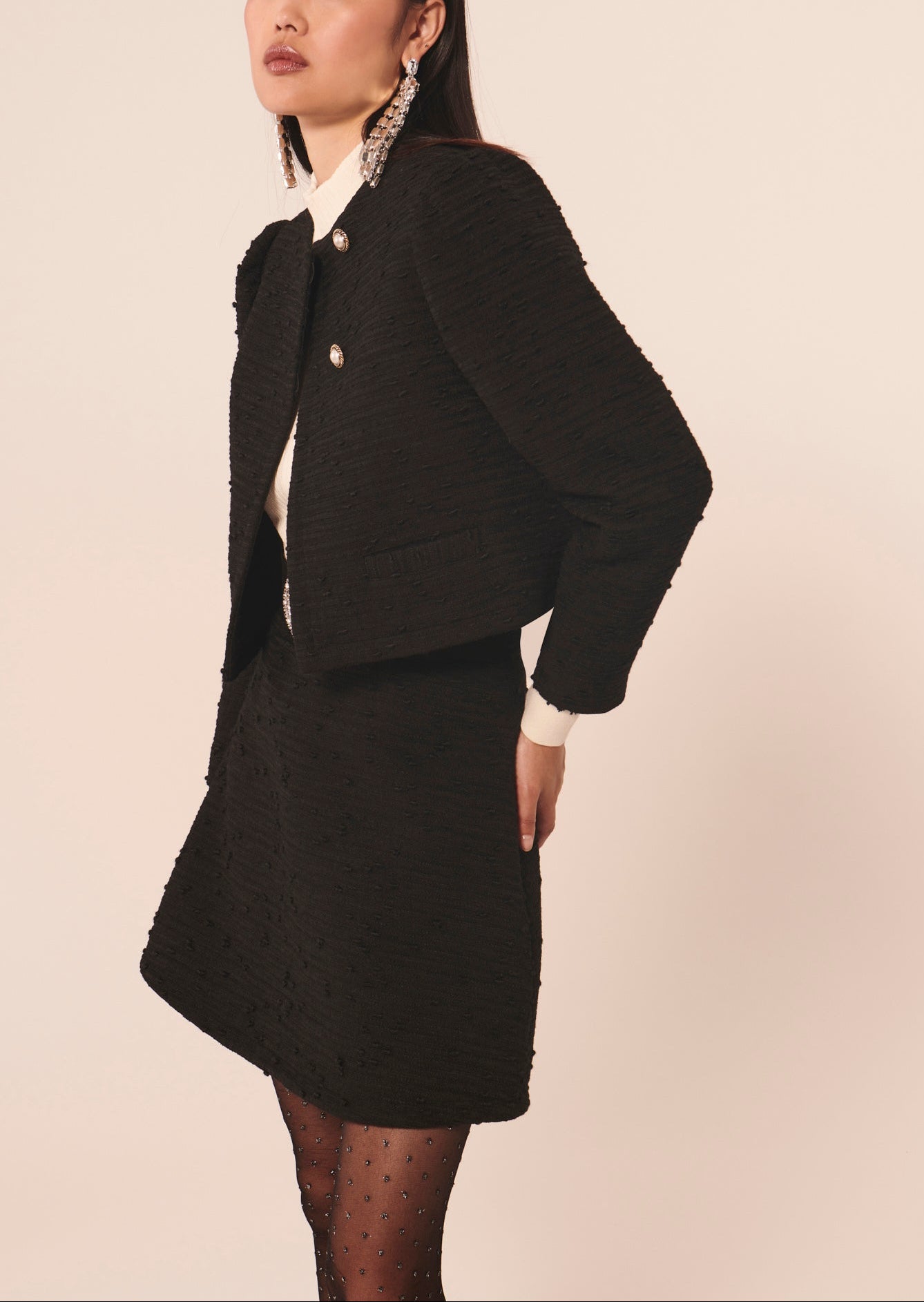 Veste Valda noire en tweed Faume - seconde main