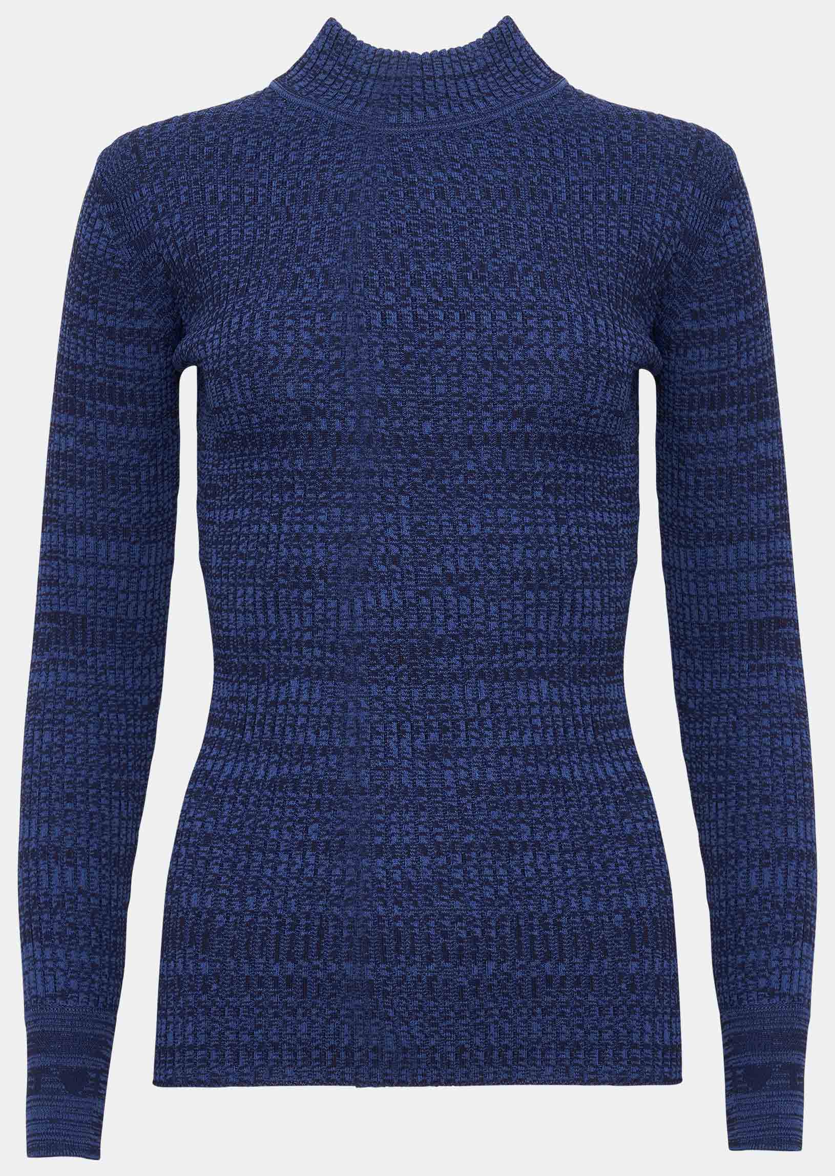 Pull Prudie bleu chiné côtelé Faume - seconde main