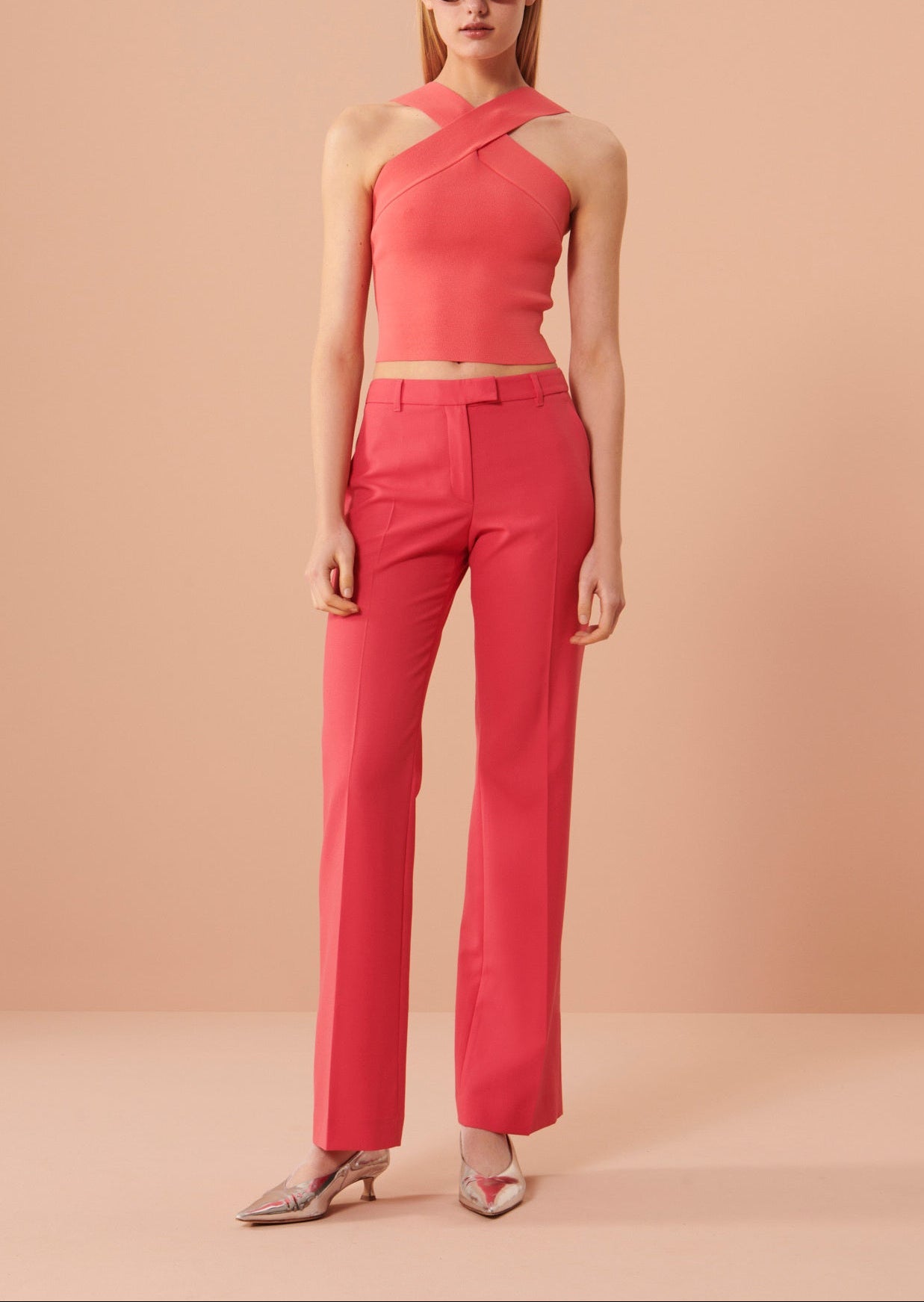 Pantalon Patti rose en laine froide Faume - seconde main