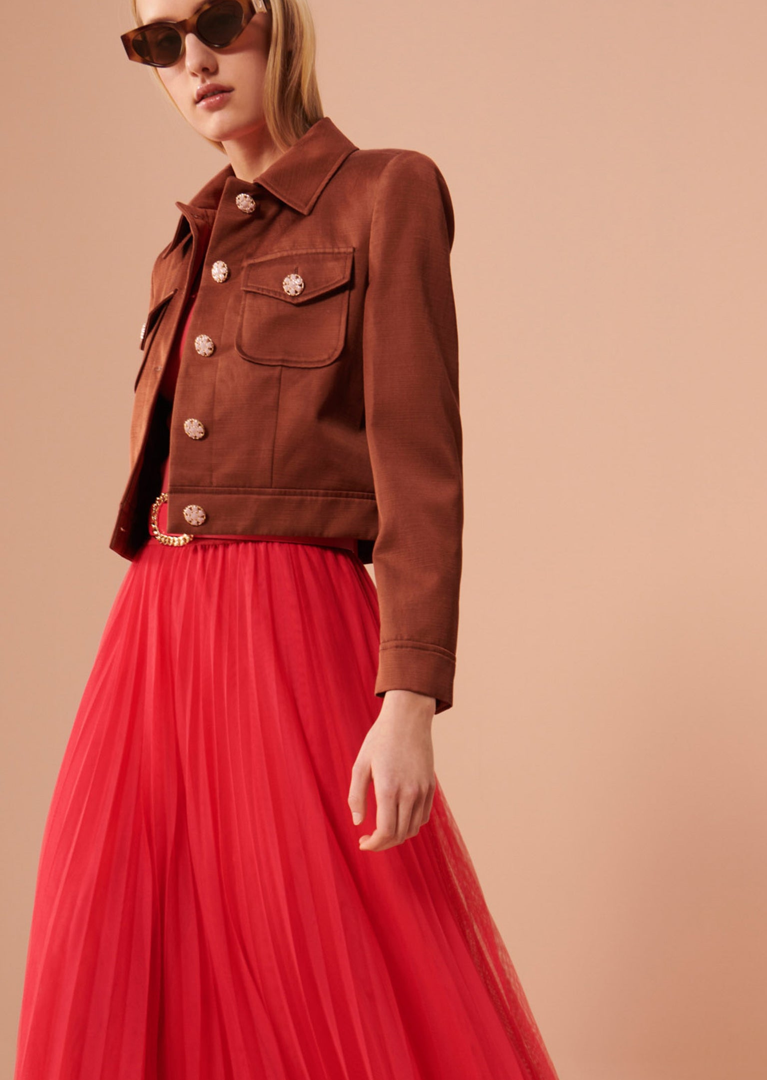 Veste Vascano marron en coton satiné Faume - seconde main