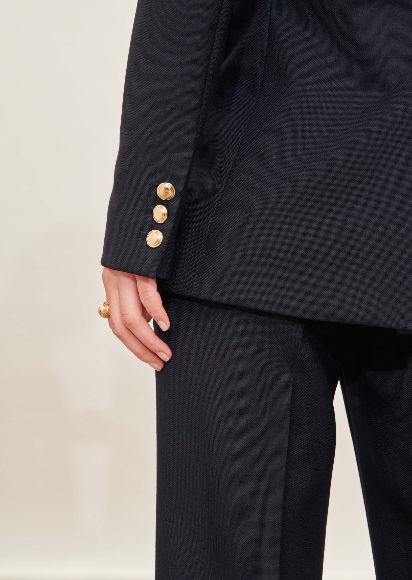 Veste Viviann bleu nuit en toile tailleur Faume - seconde main