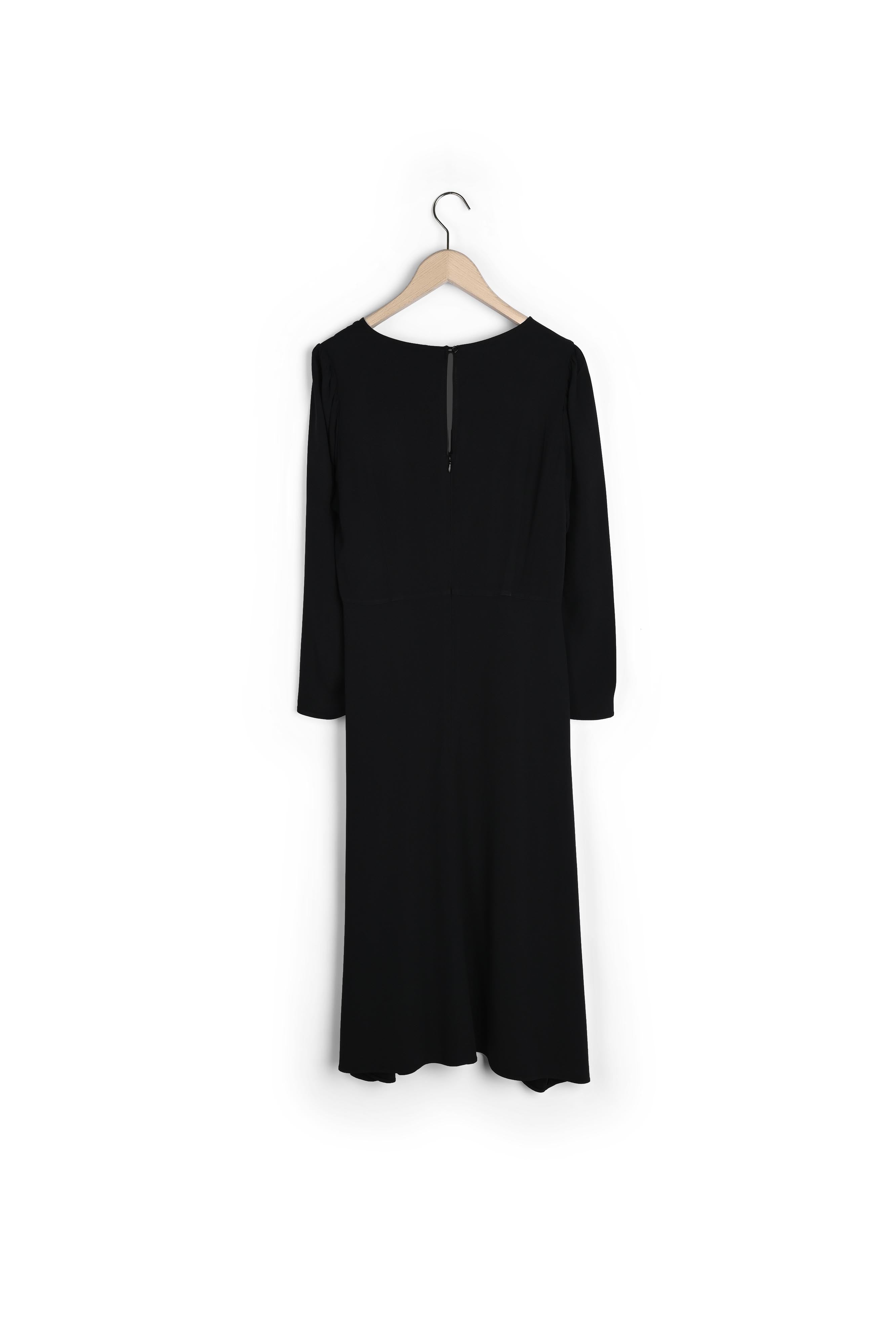Robe Romelle mi-longue noire en crêpe envers satin Faume - seconde main
