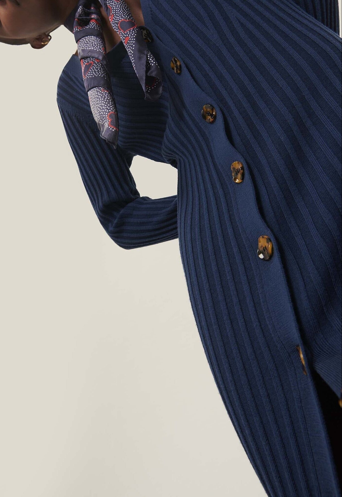 Robe Rydel bleu indigo en merinos extrafin Faume - seconde main