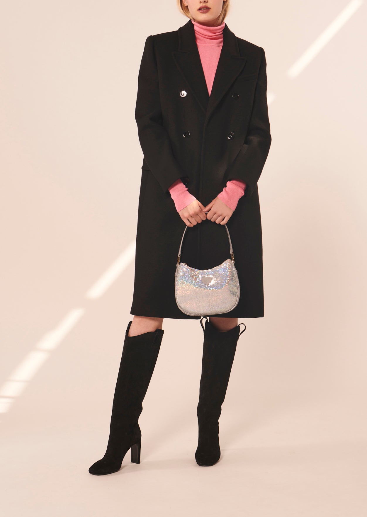 Manteau Marcus noir en drap caban Faume - seconde main