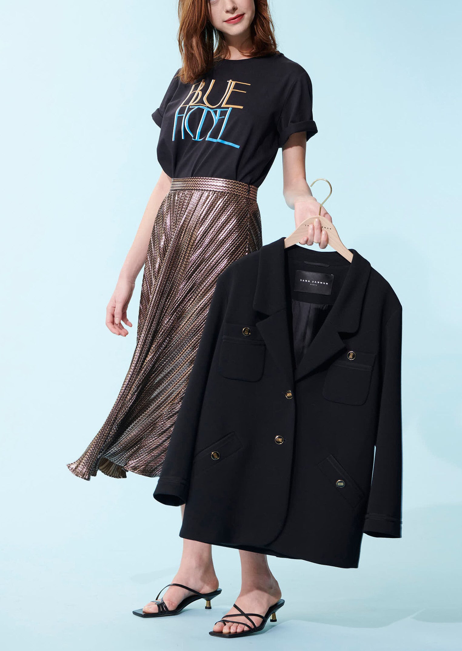 Veste Vick de tailleur noire en crêpe Faume - seconde main