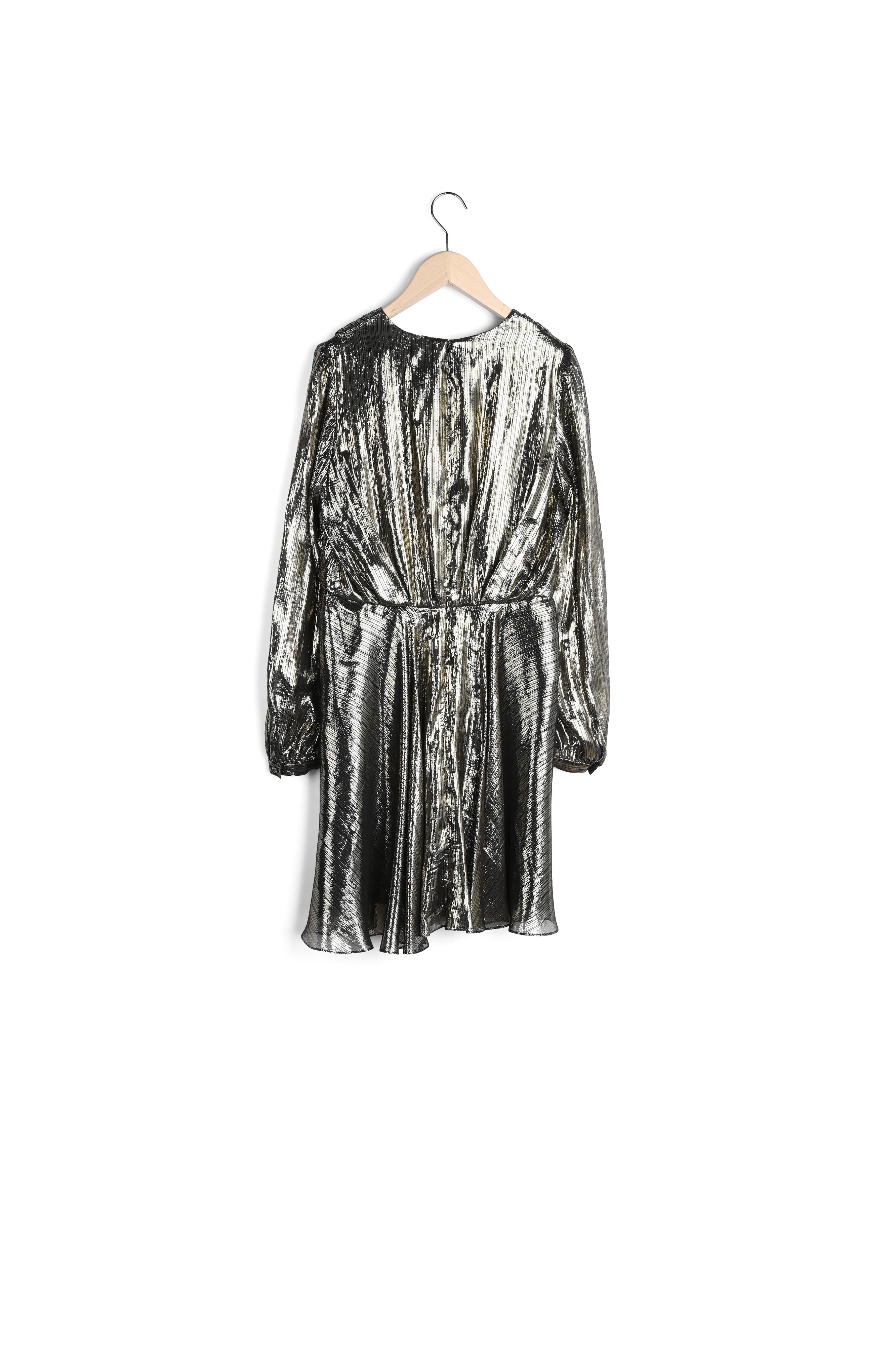 Robe courte en soie satinée dorée Faume - seconde main