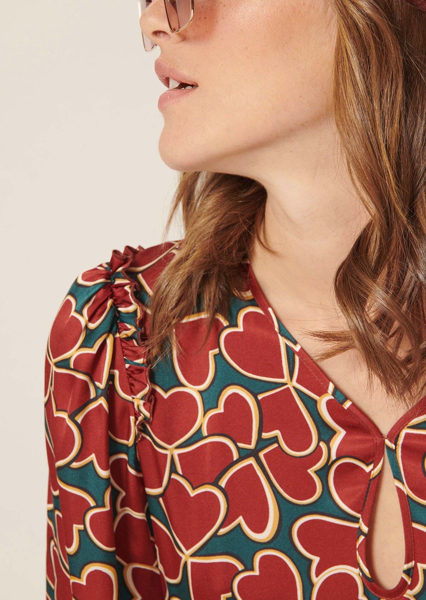 Robe Ruffa verte imprimé trèfles Faume - seconde main