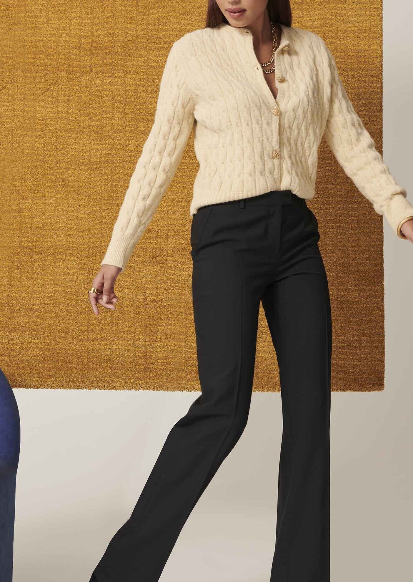 Pantalon Patti noir en laine tailleur Faume - seconde main