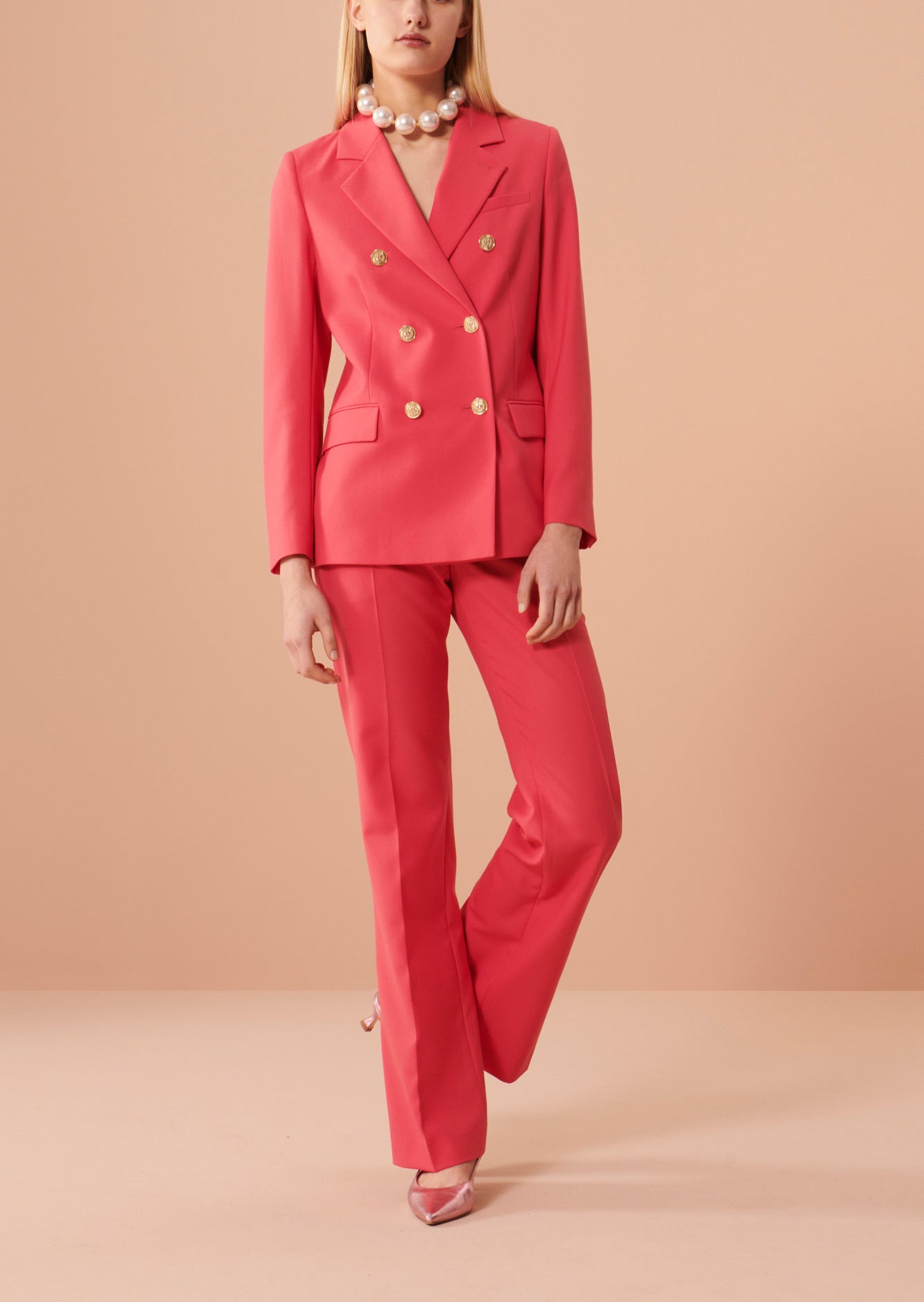 Pantalon Patti rose en laine froide Faume - seconde main