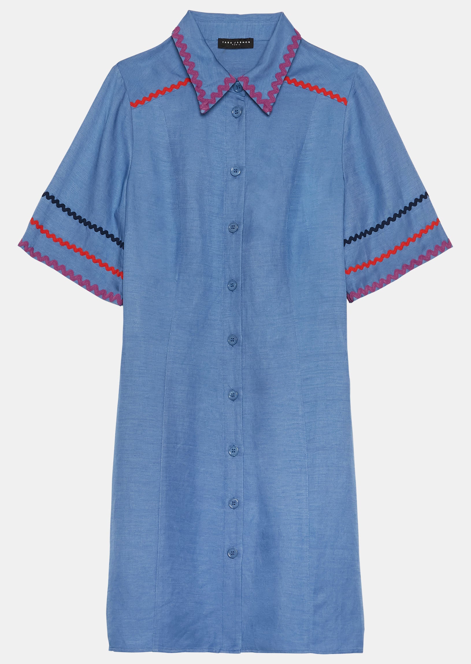 Robe chemise Rypika bleue en lin Faume - seconde main