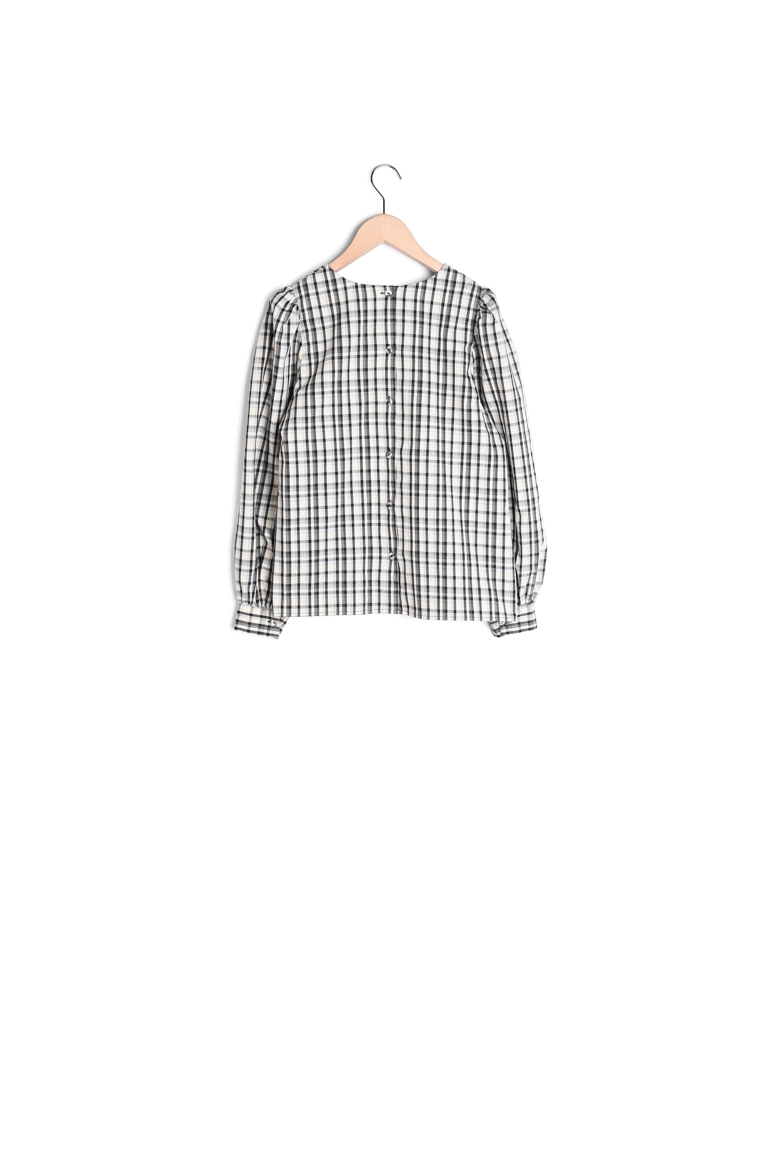 Top Tonina écrue à carreaux en popeline Faume - seconde main