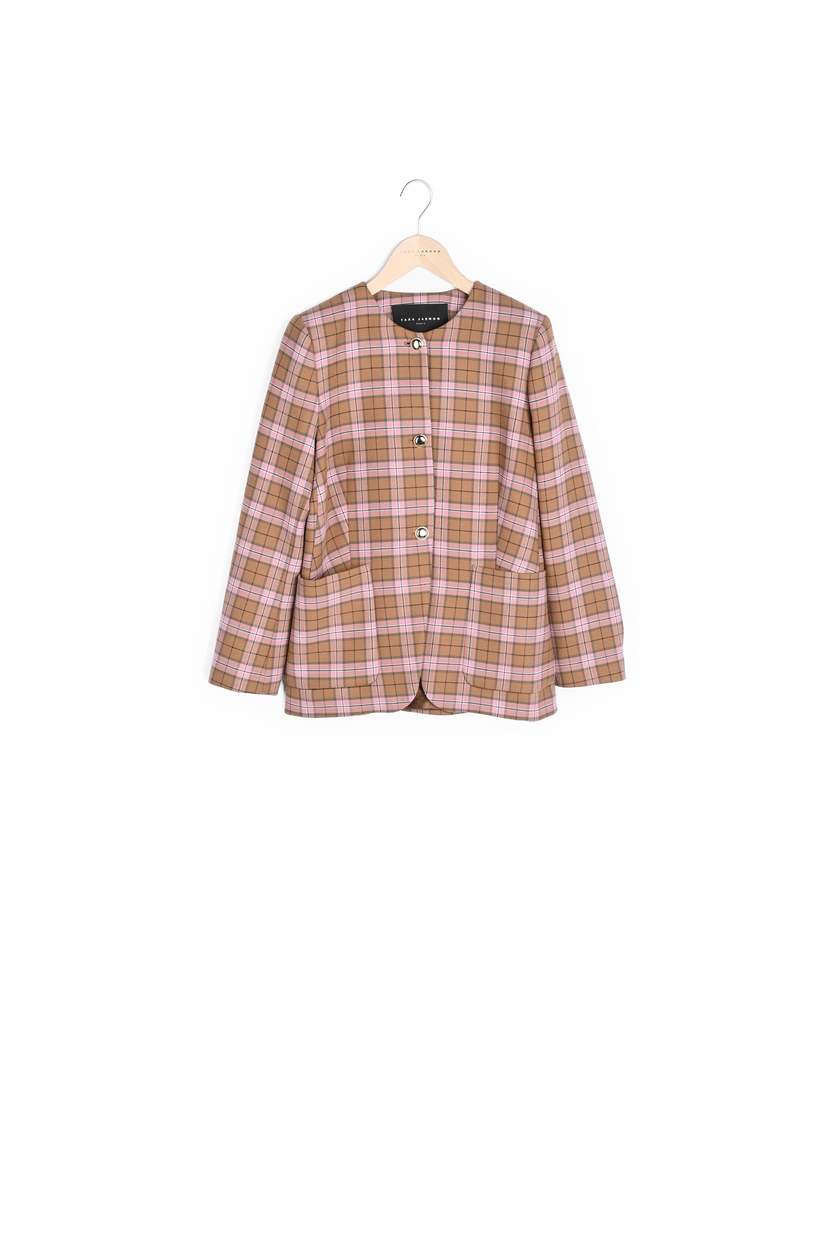 Veste Vericka rose en tartan Faume - seconde main