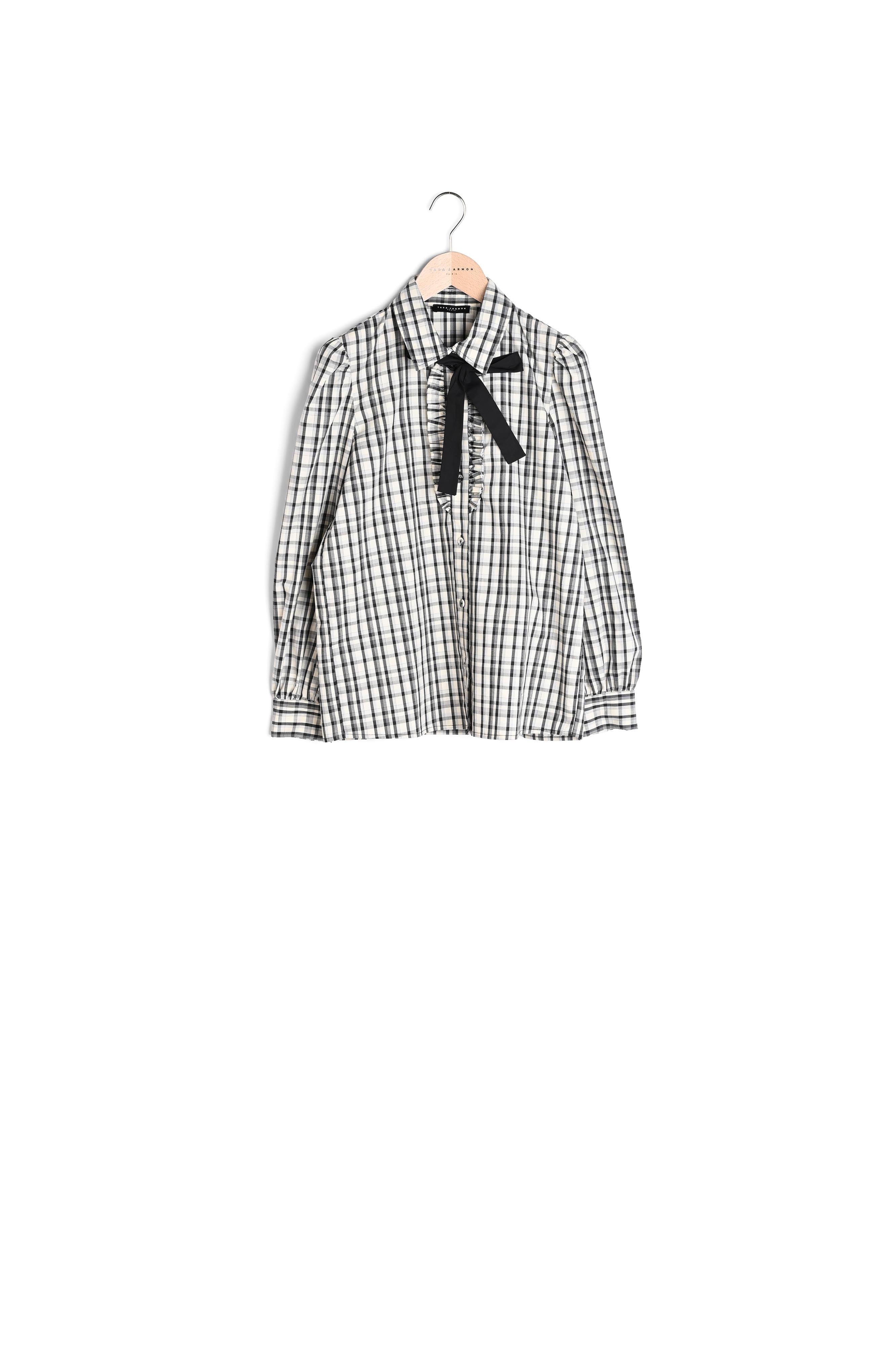 Chemise Cheri écrue à carreaux en popeline Faume - seconde main