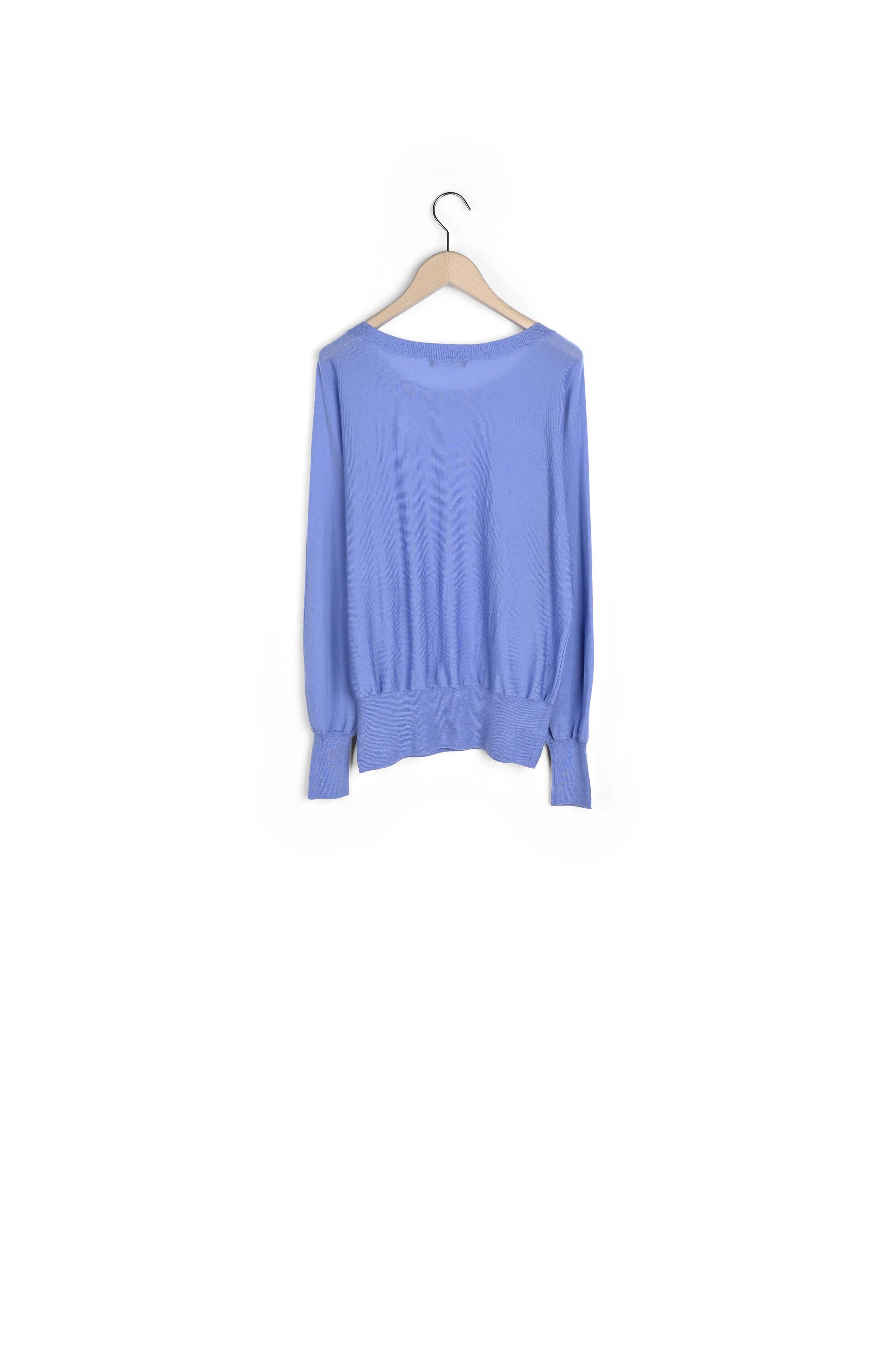 Pull Penelope bleu en merinos extrafin Faume - seconde main