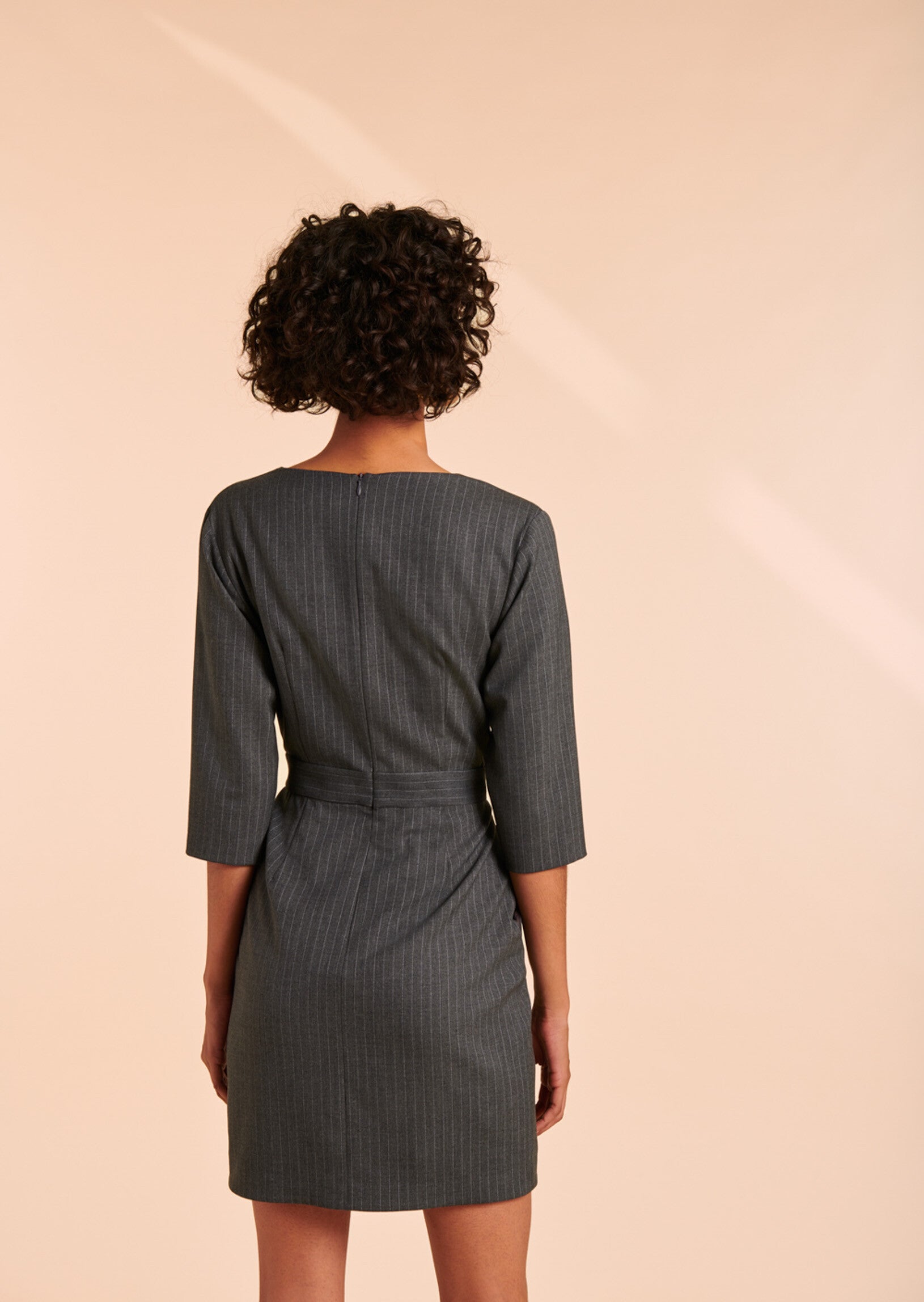 Robe Raquel grise à rayures Faume - seconde main