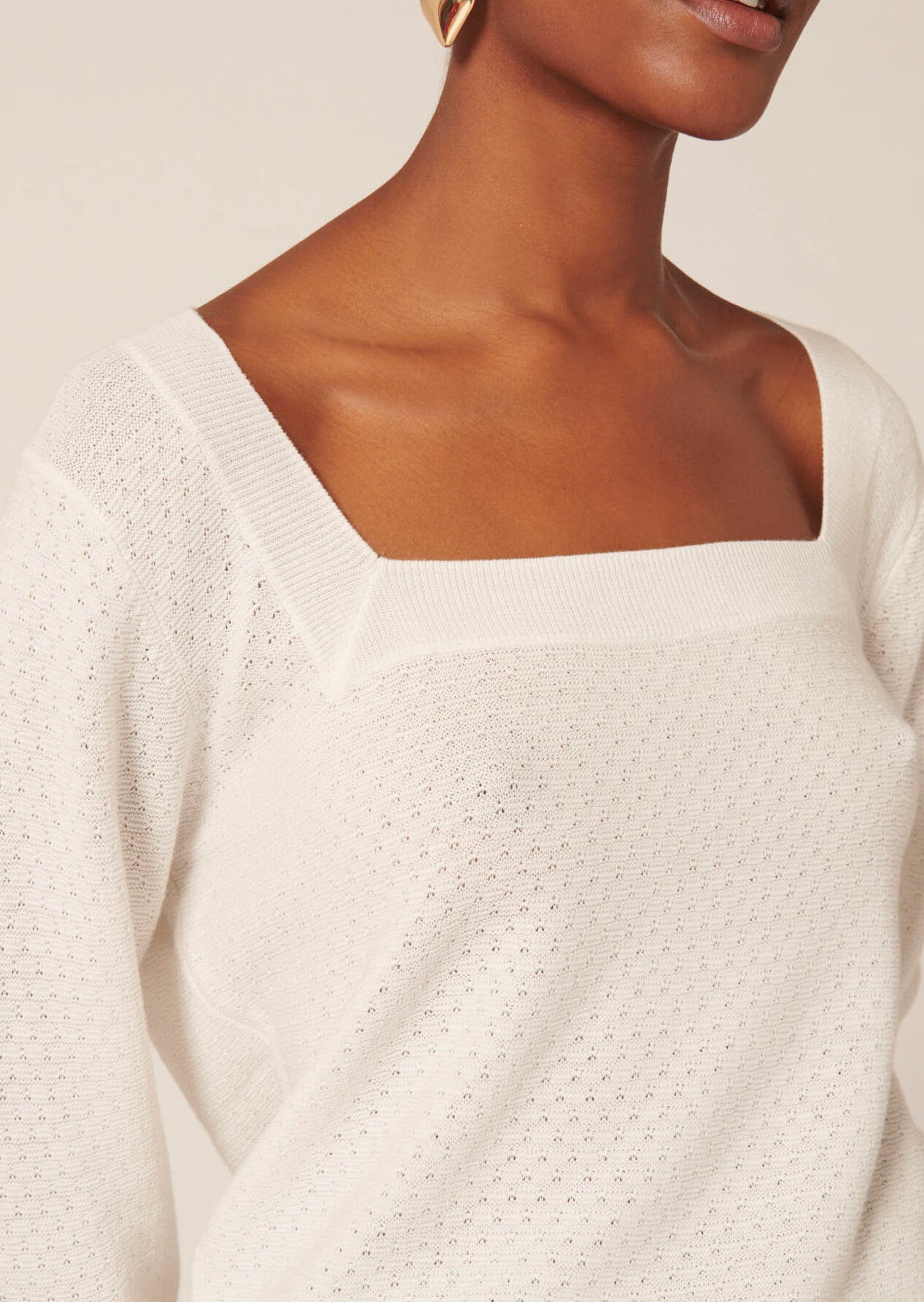 Pull Papillon blanc en coton extrafin Faume - seconde main