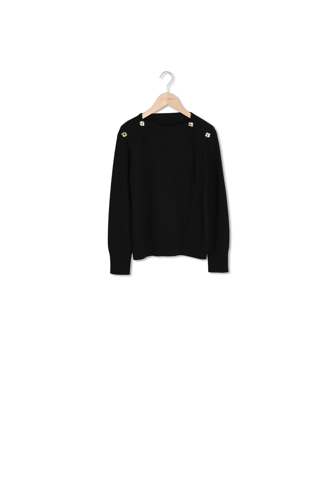 Pull Poete noir en laine Faume - seconde main