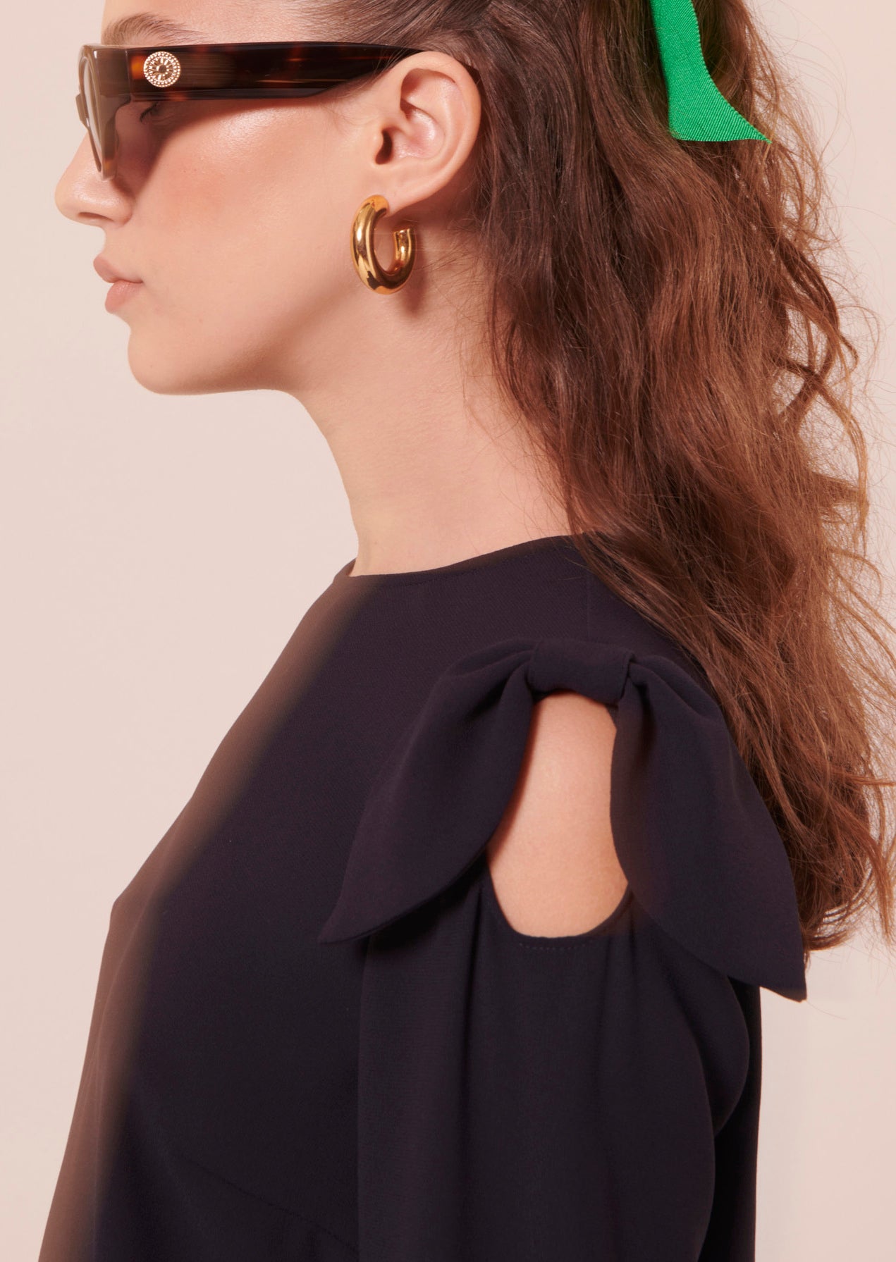 Robe Renato bleu nuit en crêpe Faume - seconde main