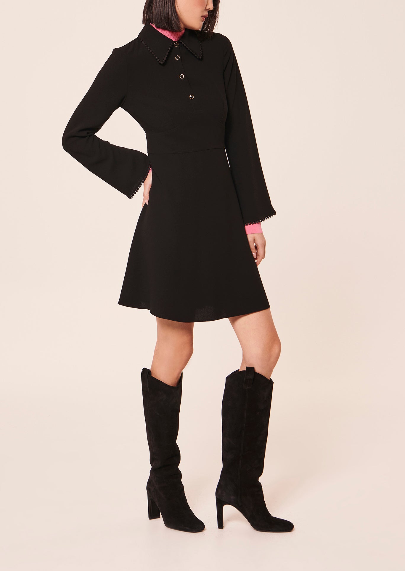 Robe Rielle noire en crêpe Faume - seconde main