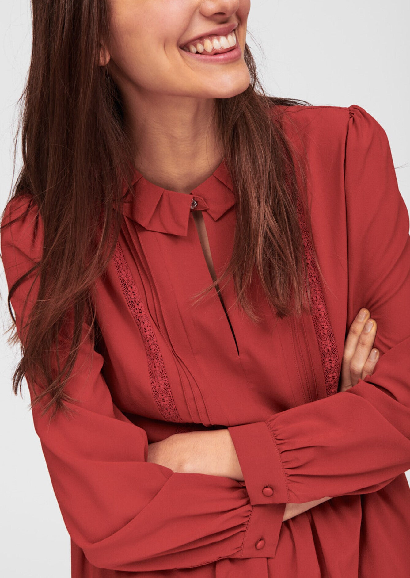 Robe en soie tommette à volants et plissé soleil Faume - seconde main