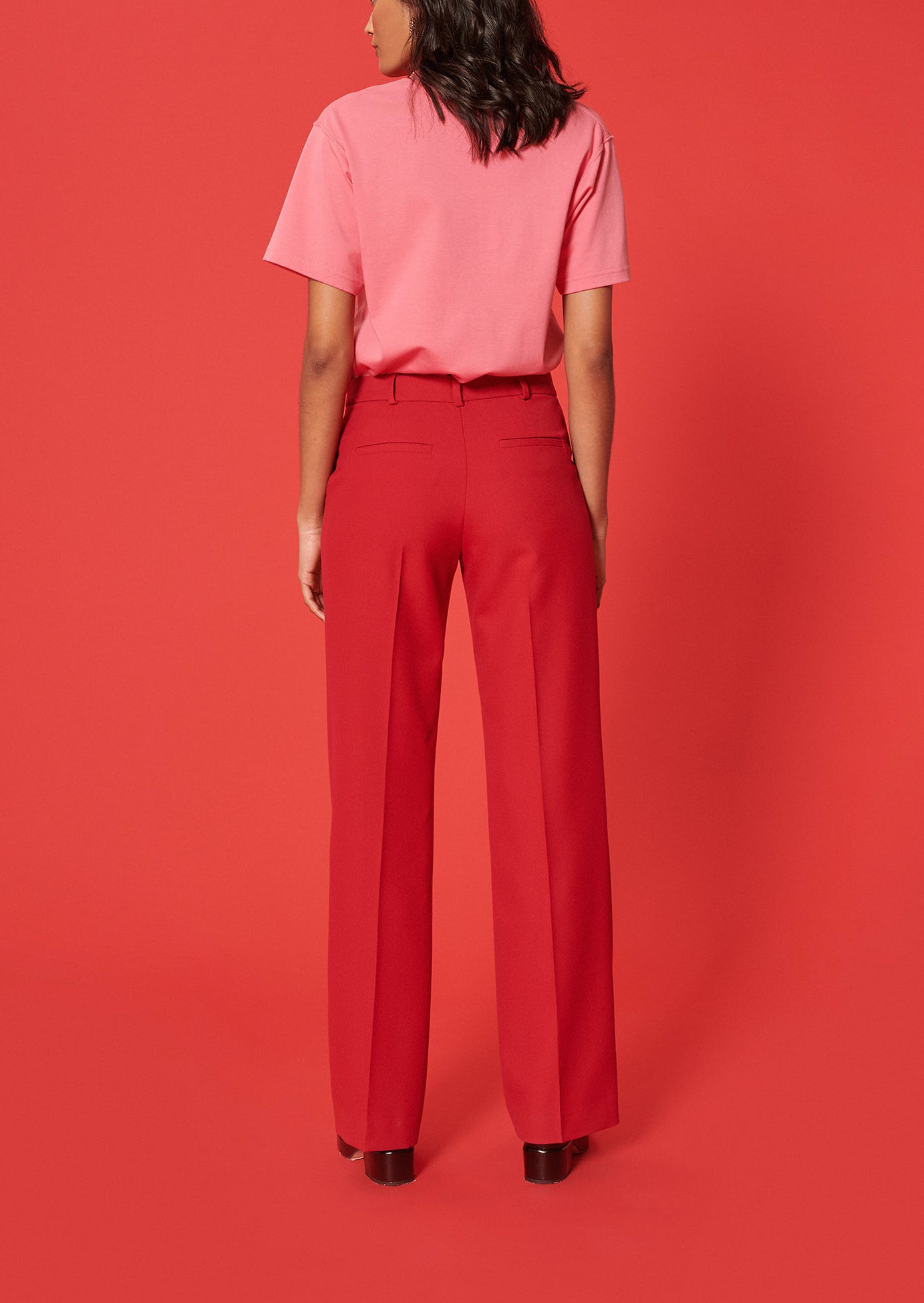 Pantalon Patti bordeaux en toile tailleur Faume - seconde main