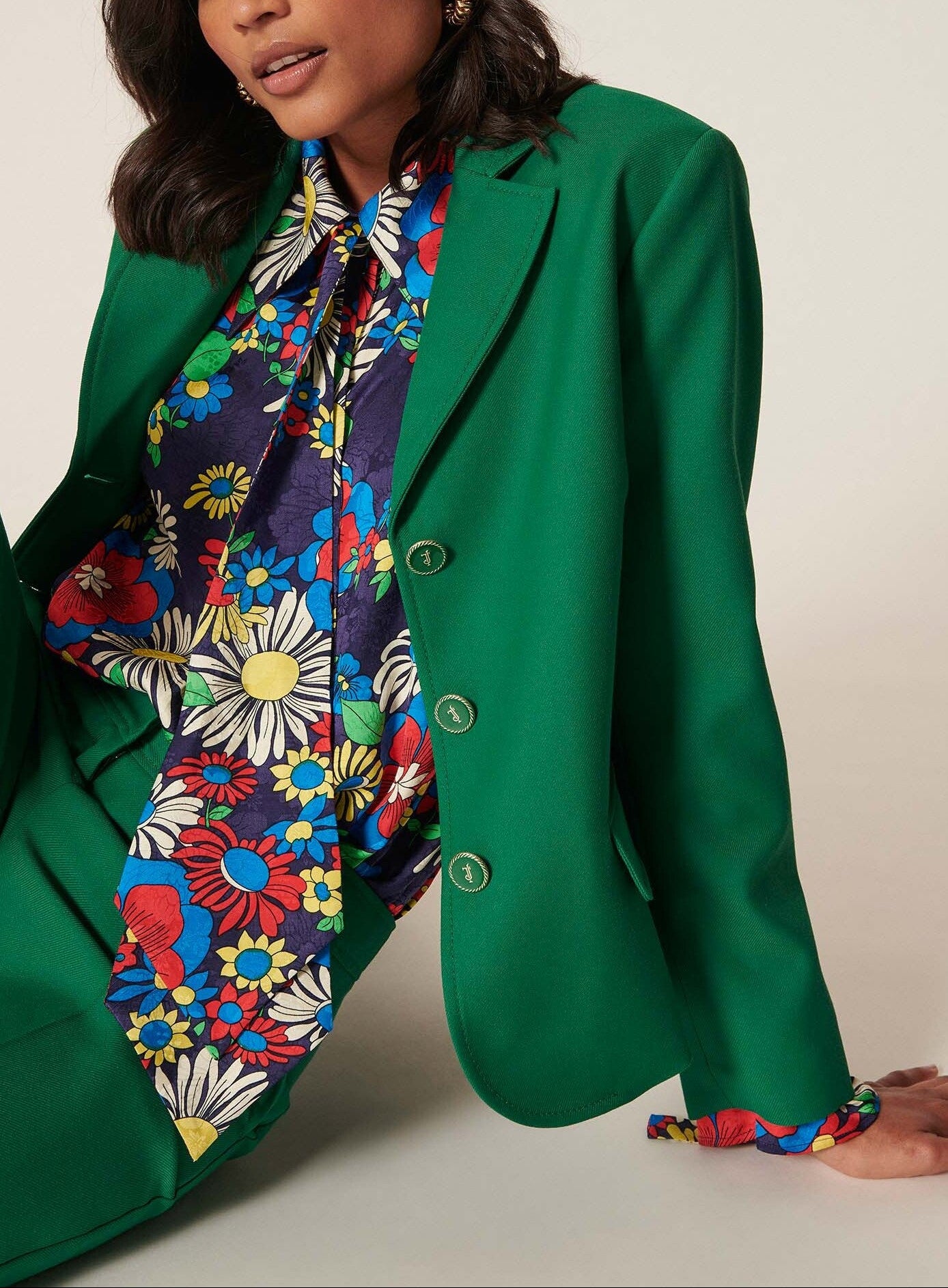 Veste Venitien verte en toile tailleur Faume - seconde main