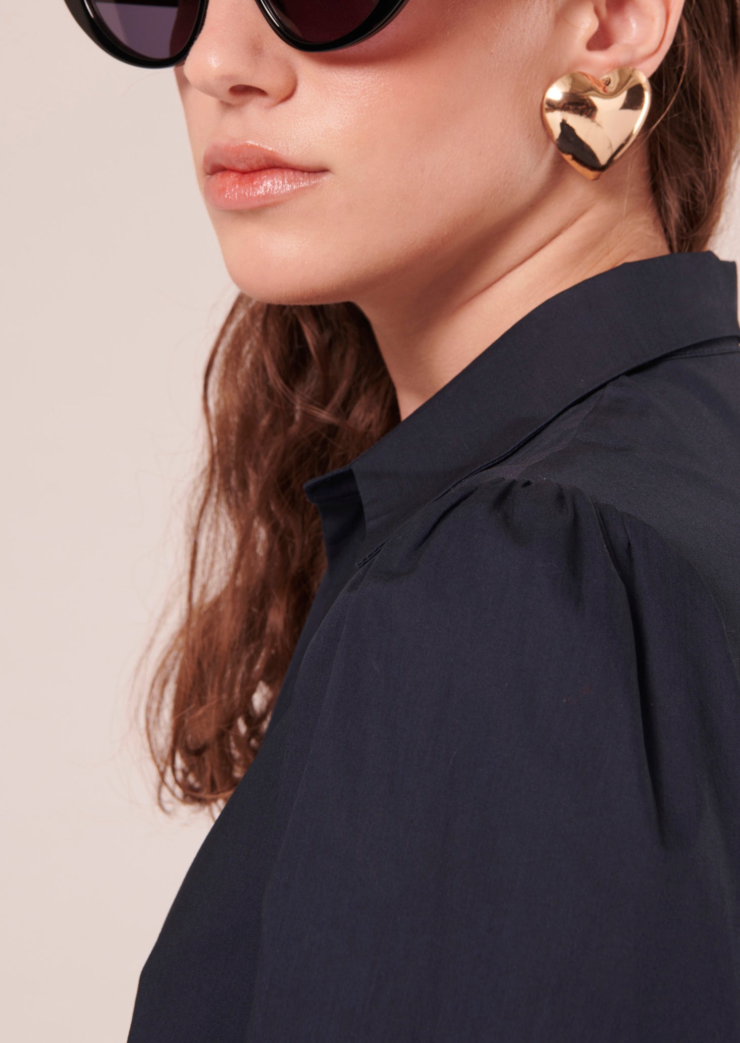 Robe Rivoltine bleu nuit en popeline Faume - seconde main