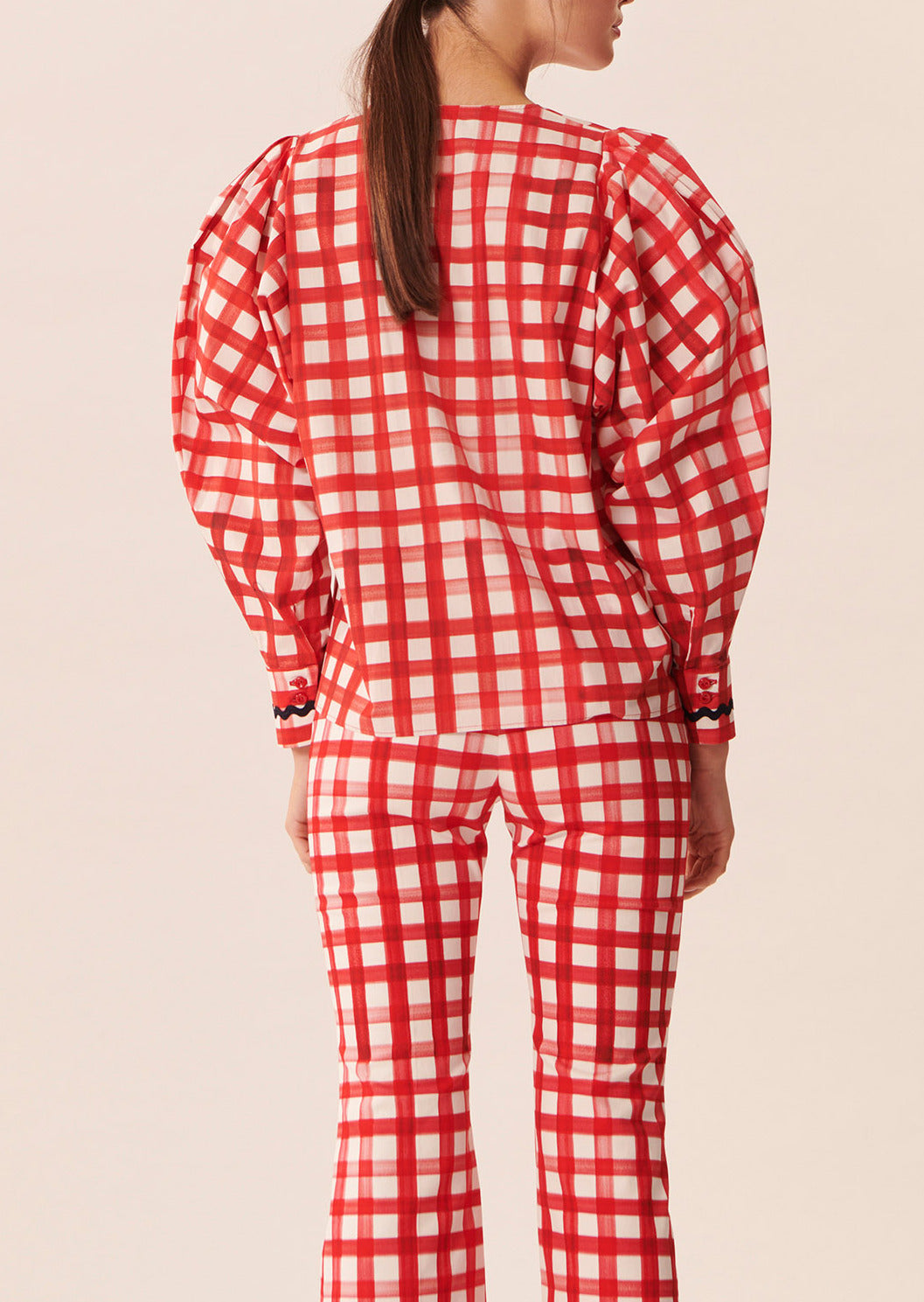 Chemise Corail vichy rouge en popeline Faume - seconde main