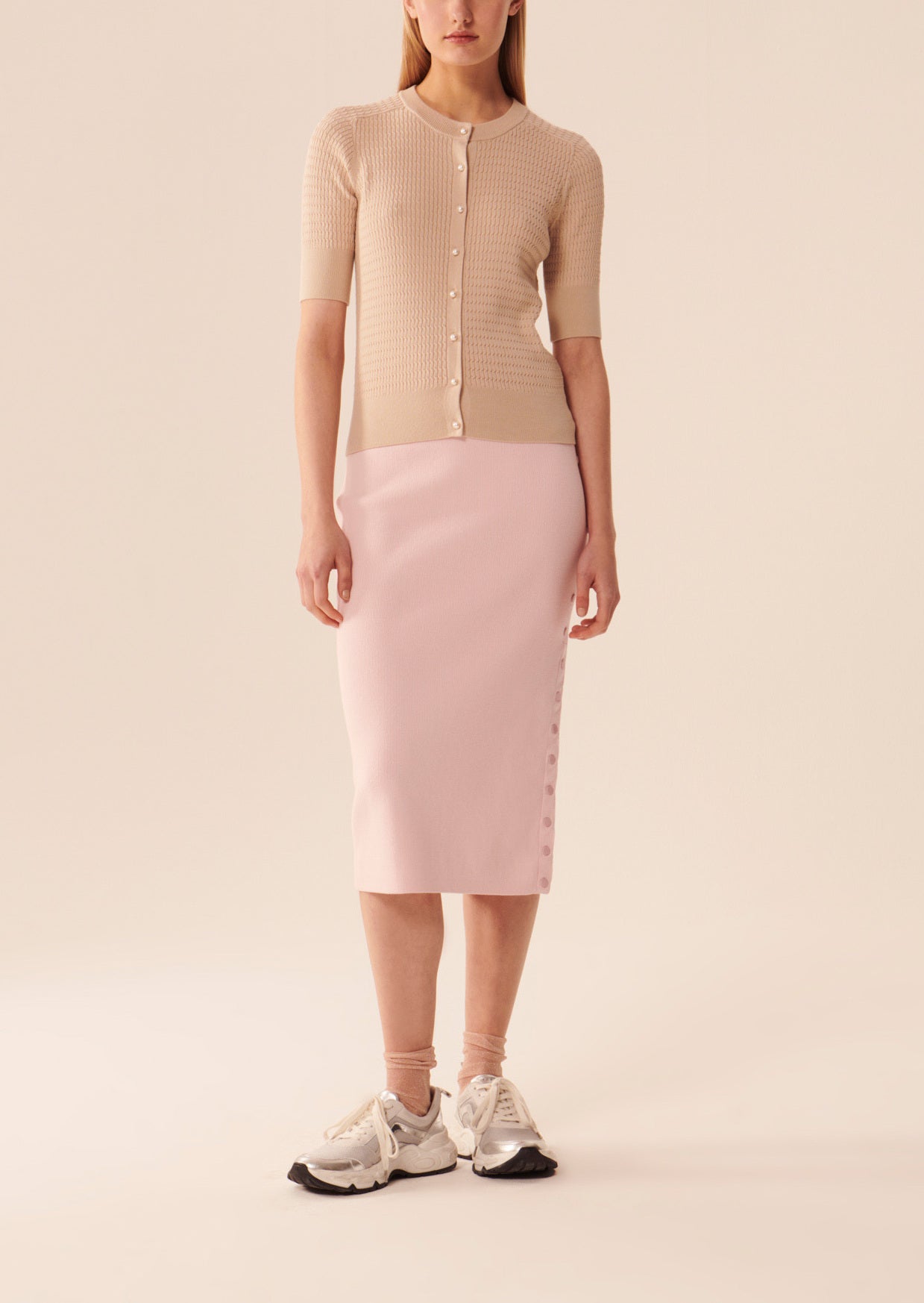 Gilet Gabrielle beige en coton extrafin Faume - seconde main