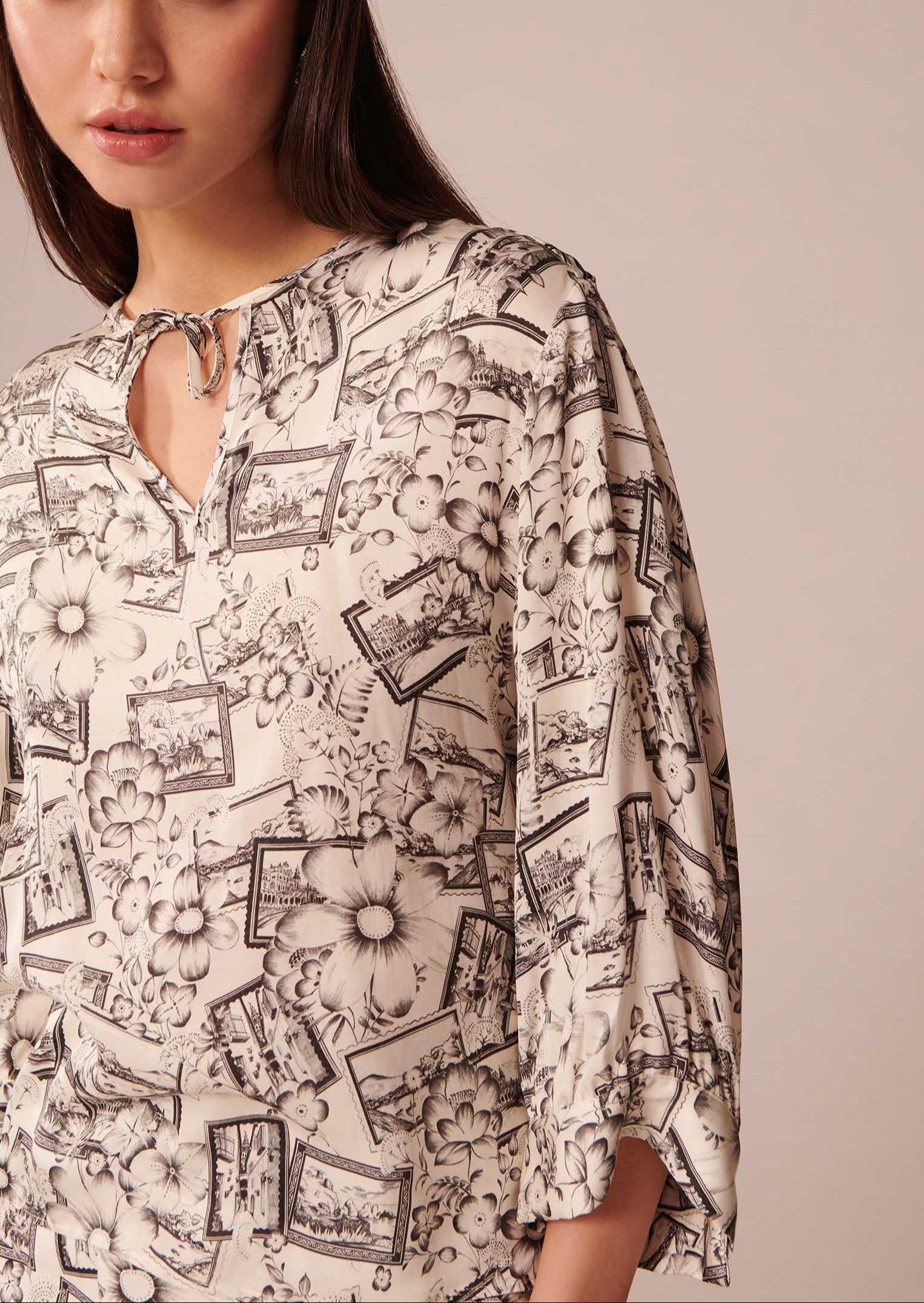 Top Tabata écru imprimé Faume - seconde main