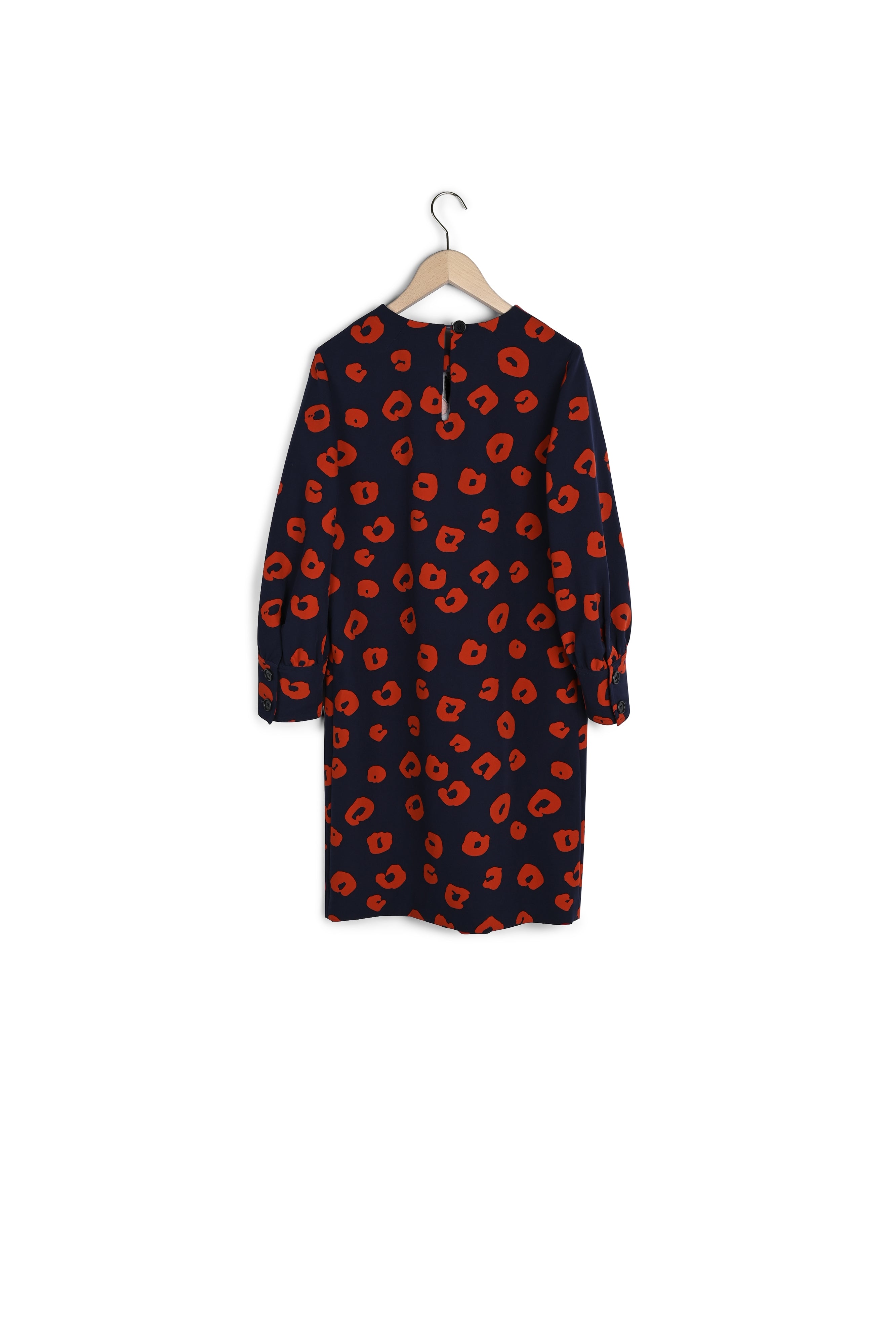 Robe bleu nuit motif rouge Faume - seconde main
