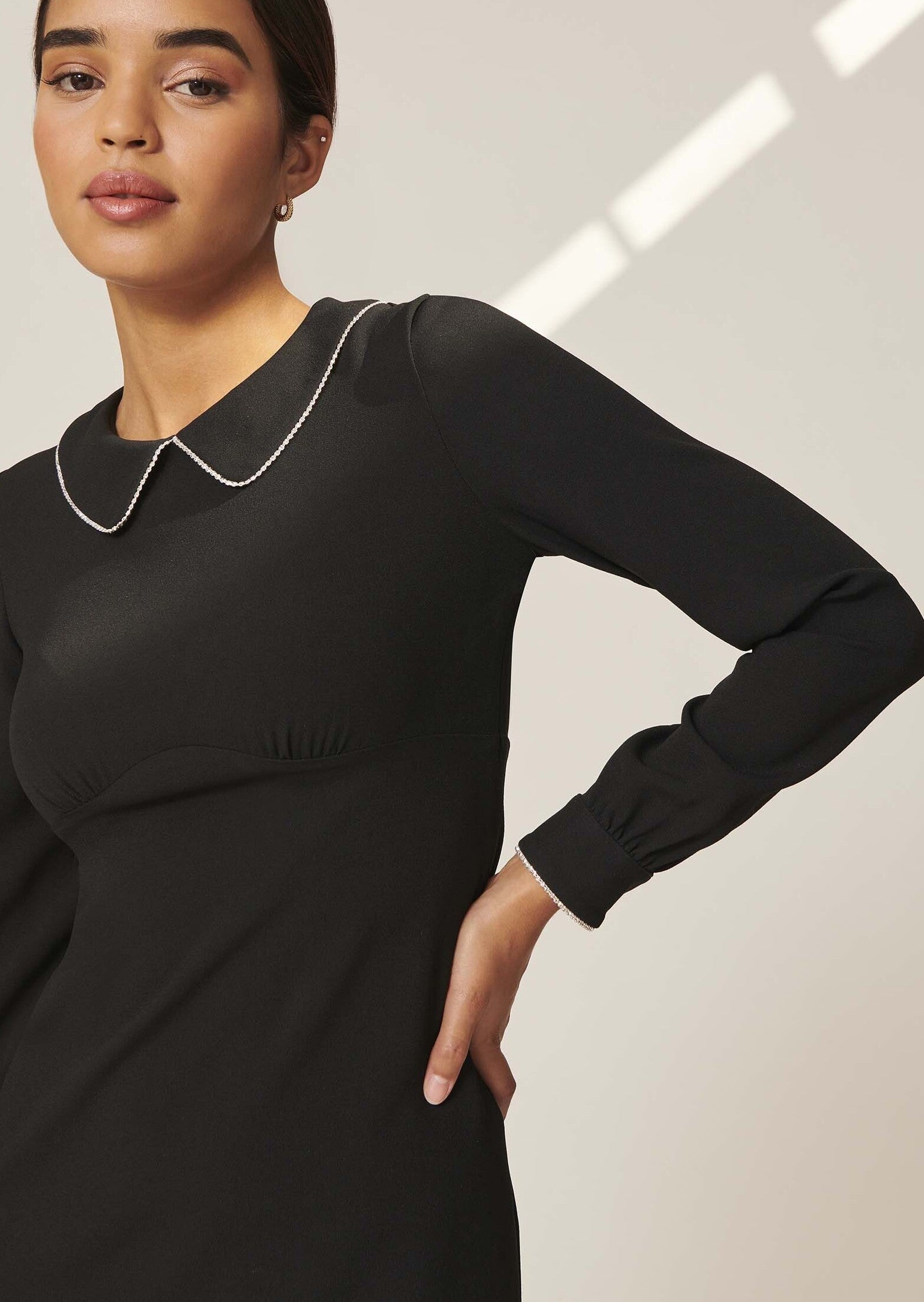 Robe Rebba noire en crêpe Faume - seconde main