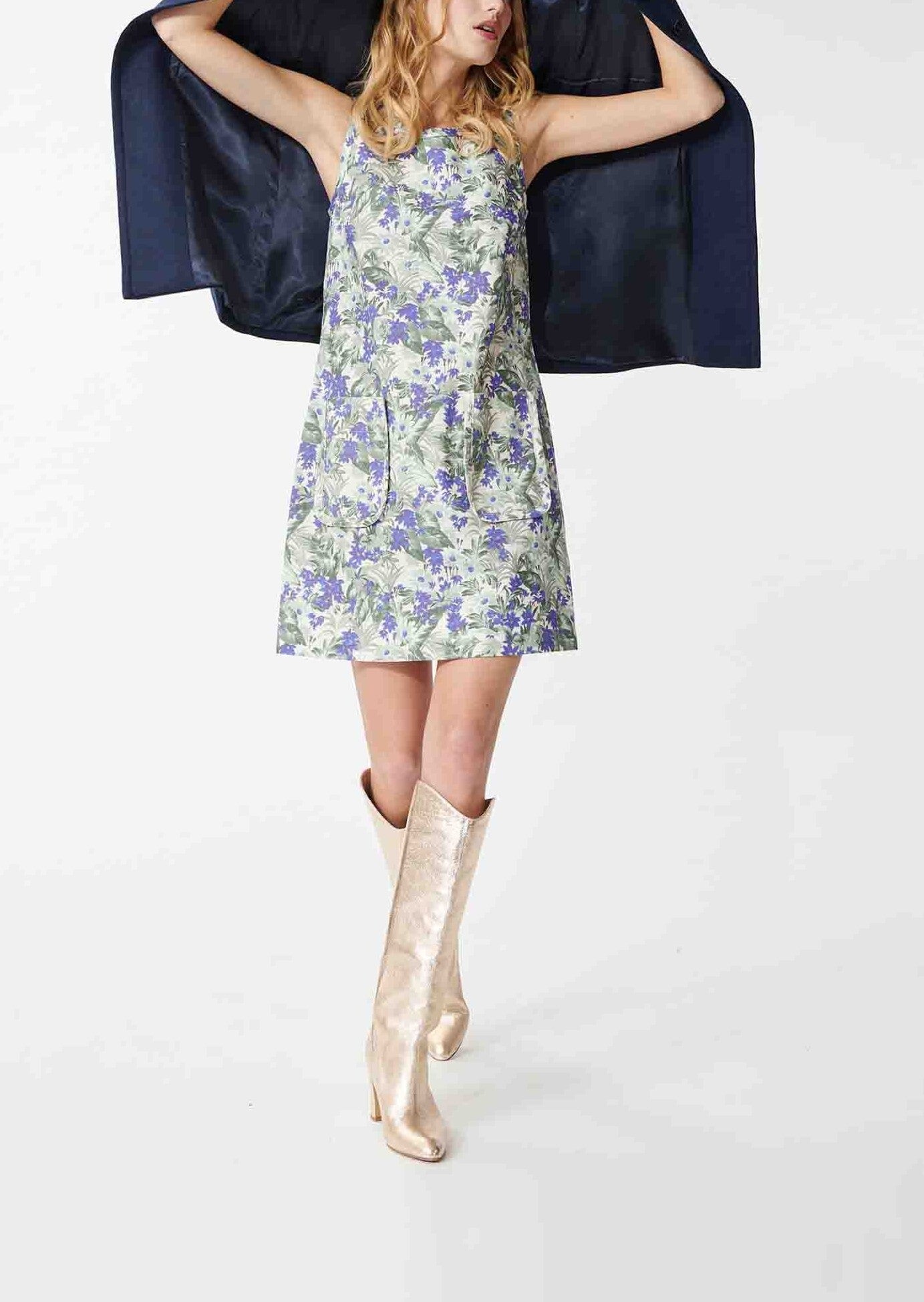 Robe Rippi écrue imprimé pampa et fleurs en lin Faume - seconde main