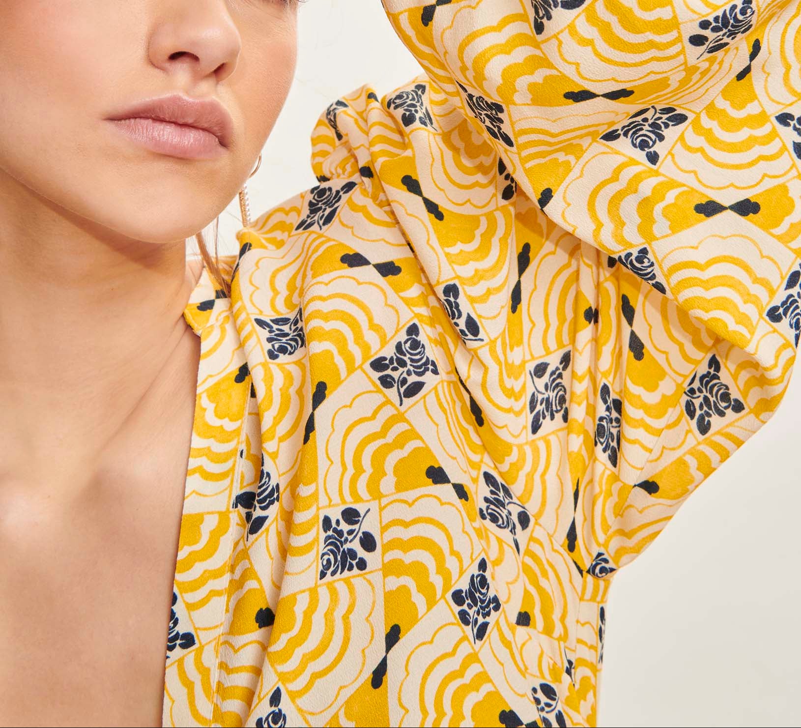 Chemise Constanza jaune imprimé fleuri Faume - seconde main