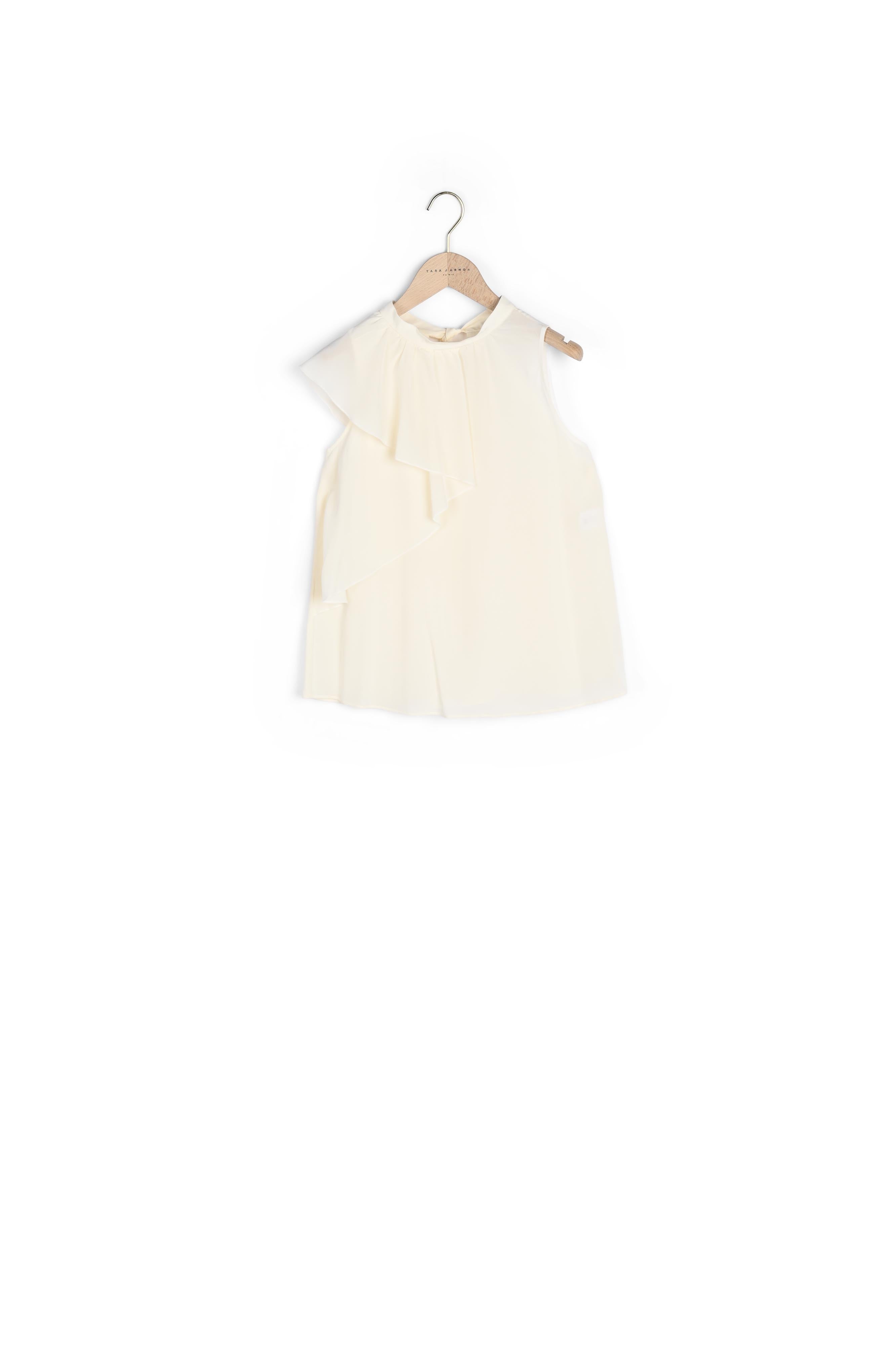 Top sans manches écru en crêpe de soie Faume - seconde main