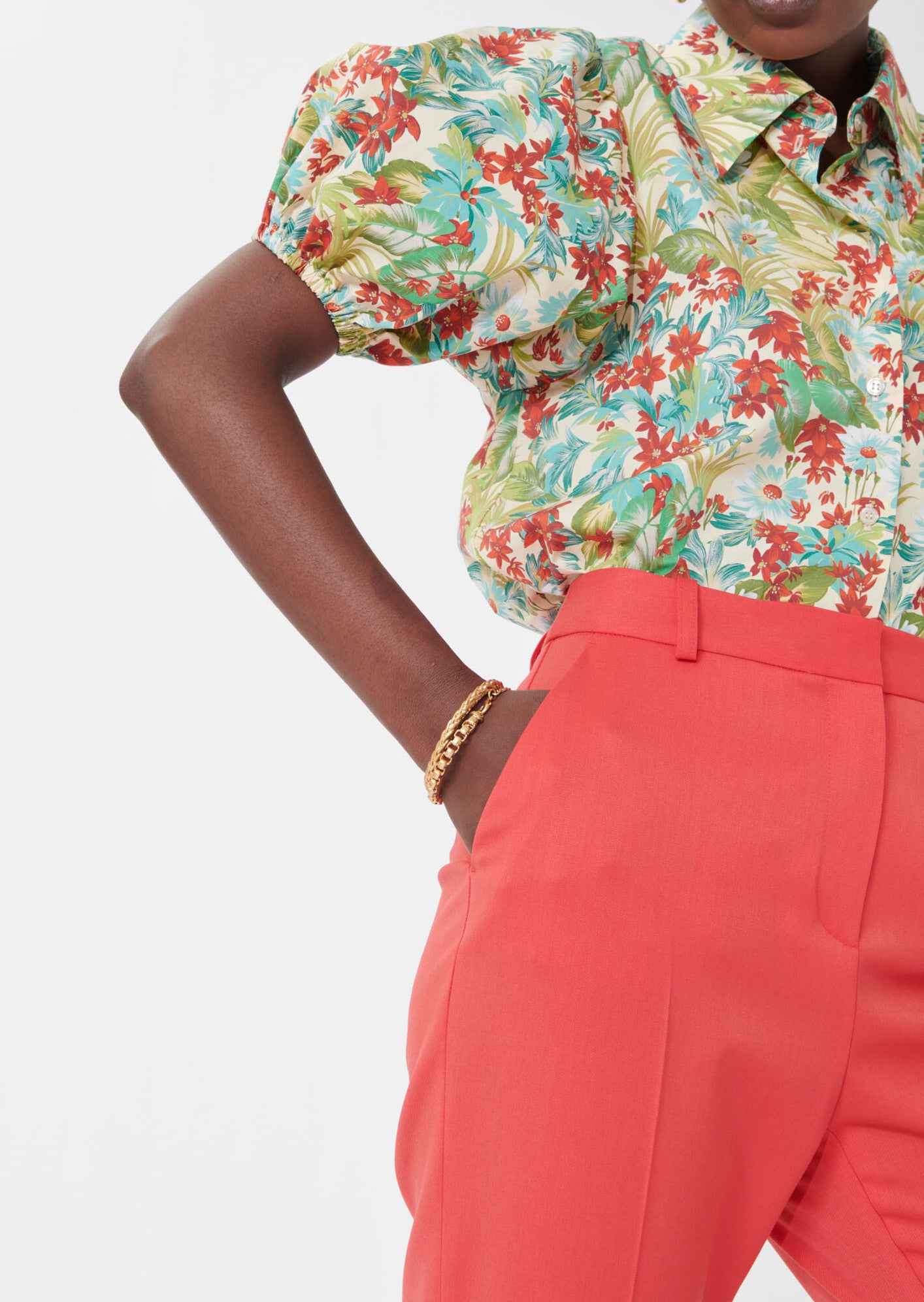 Pantalon Philippine rouge en laine froide Faume - seconde main