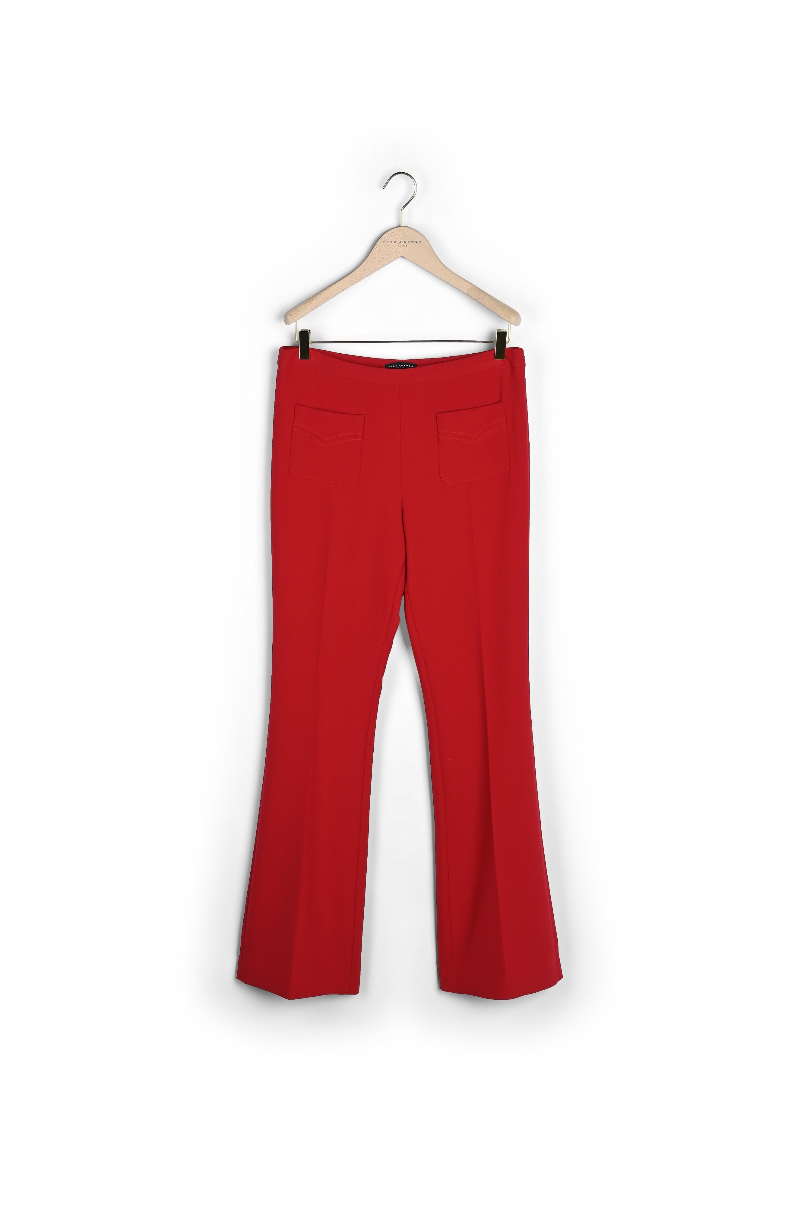 Pantalon Pearl rouge en toile double Faume - seconde main
