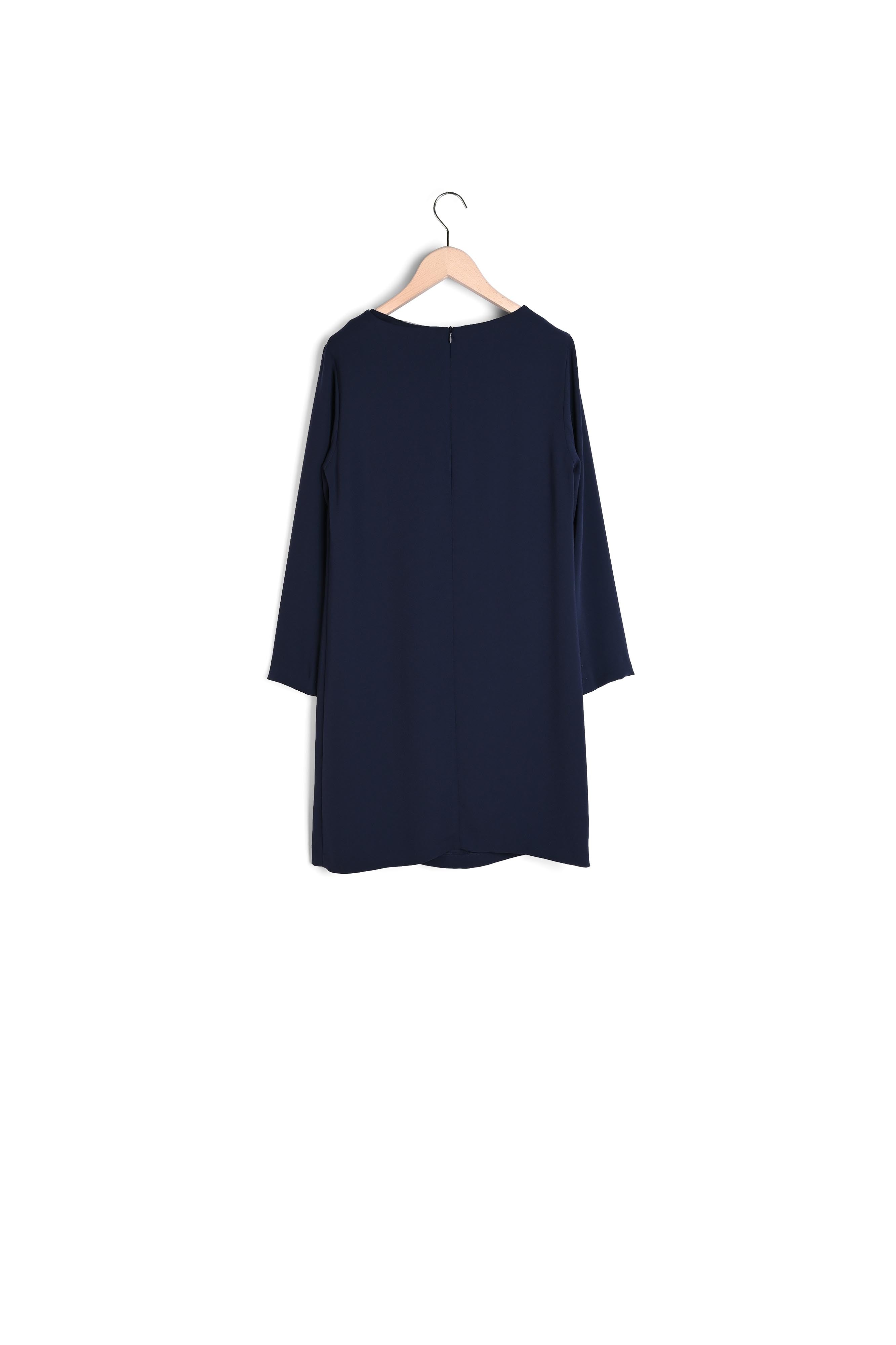 Robe courte Rosalinda bleu nuit en crêpe Faume - seconde main