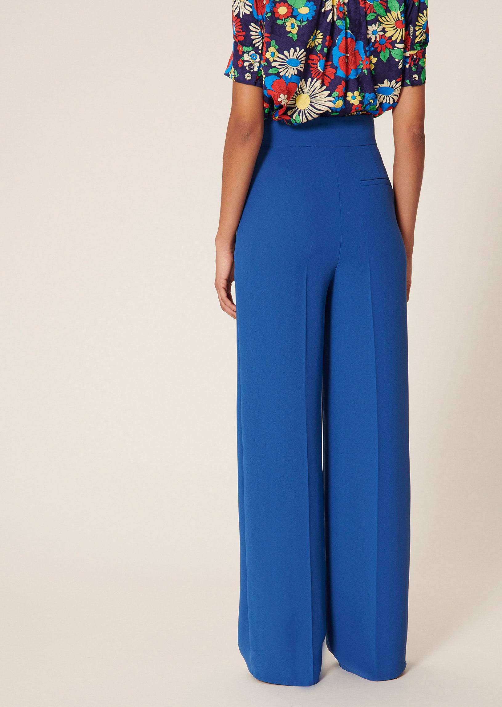 Pantalon Pilar bleu en crêpe Faume - seconde main