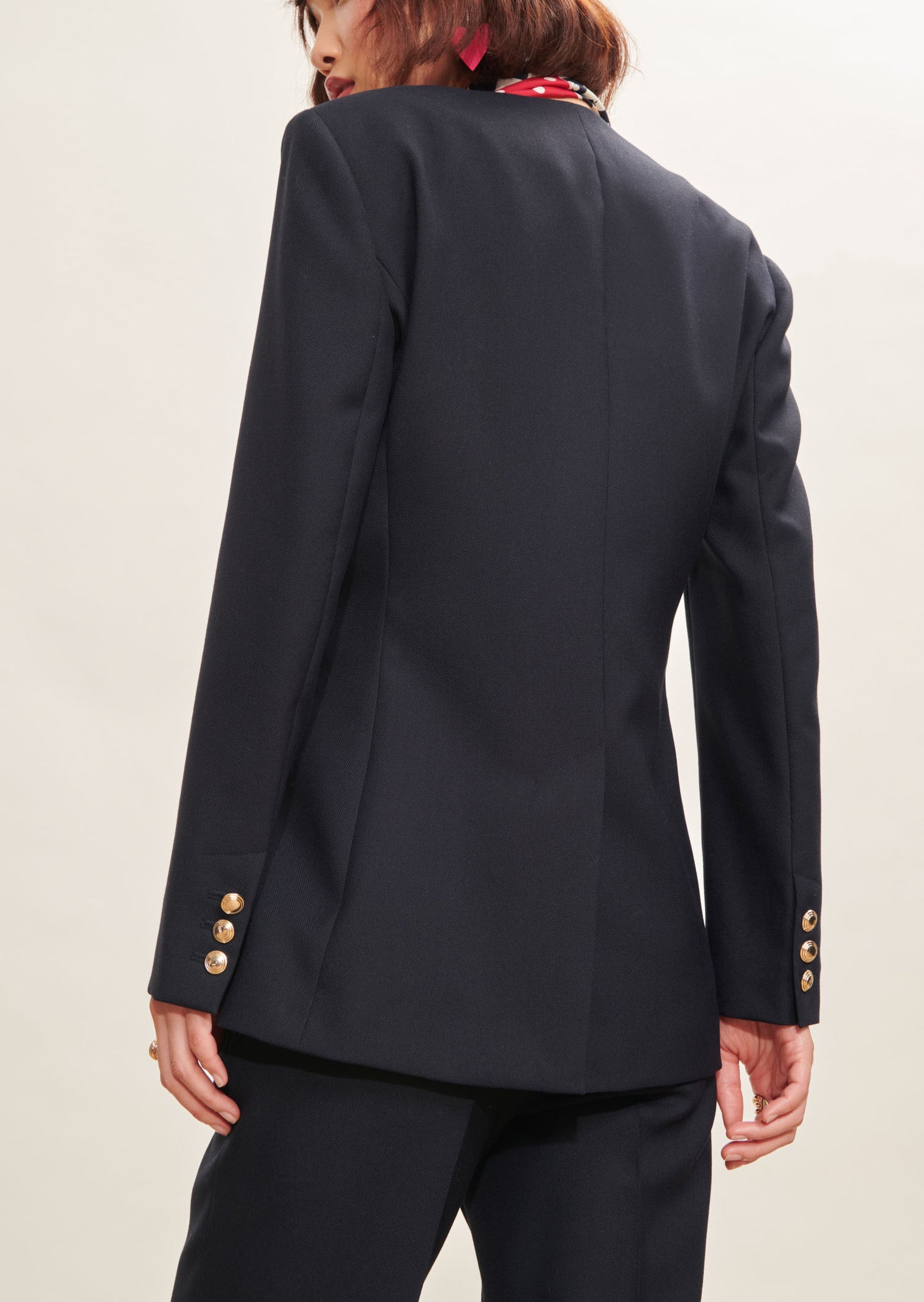 Veste Viviann bleu nuit en toile tailleur Faume - seconde main