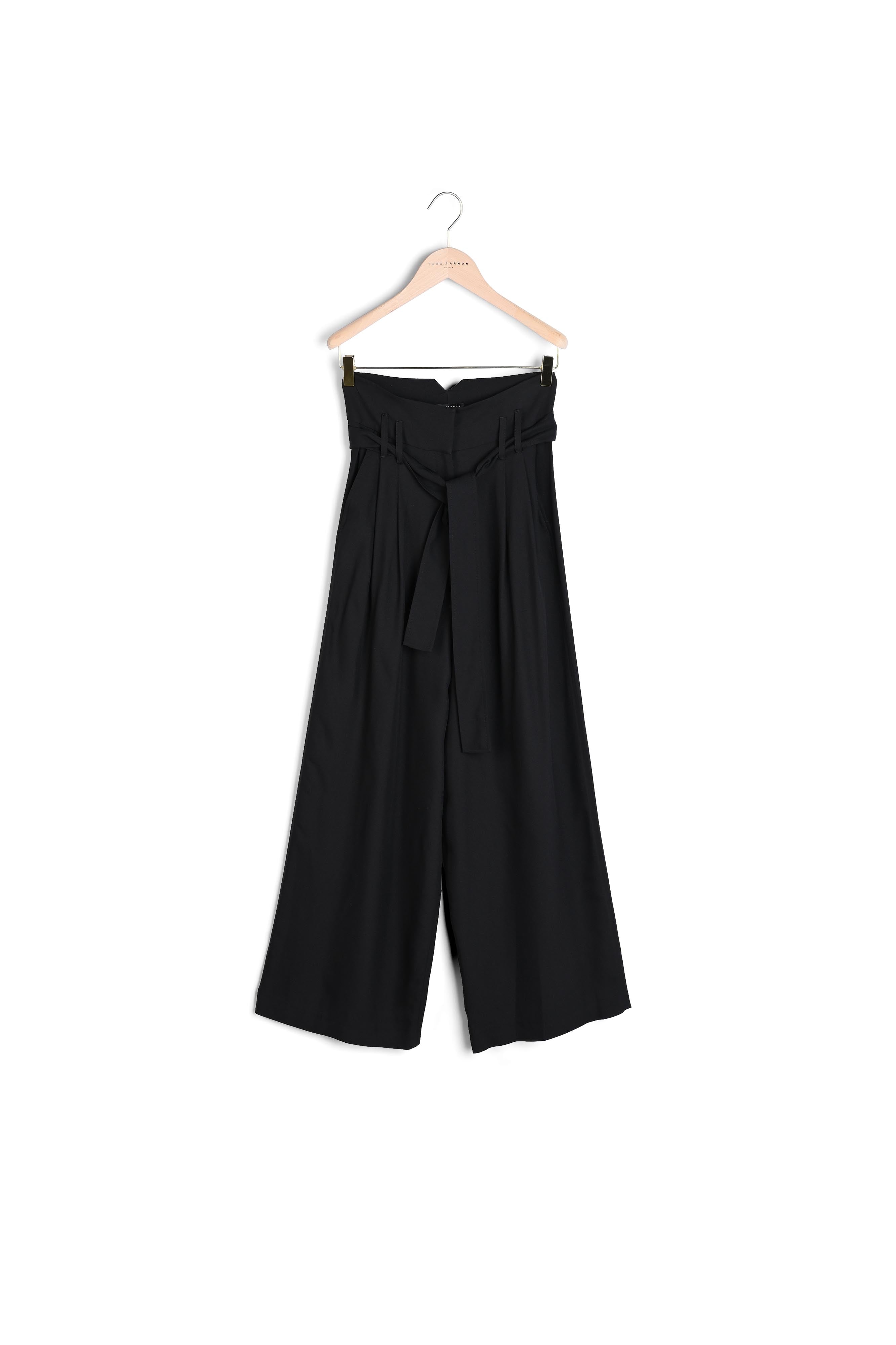 Pantalon Pia noir en crêpe léger Faume - seconde main