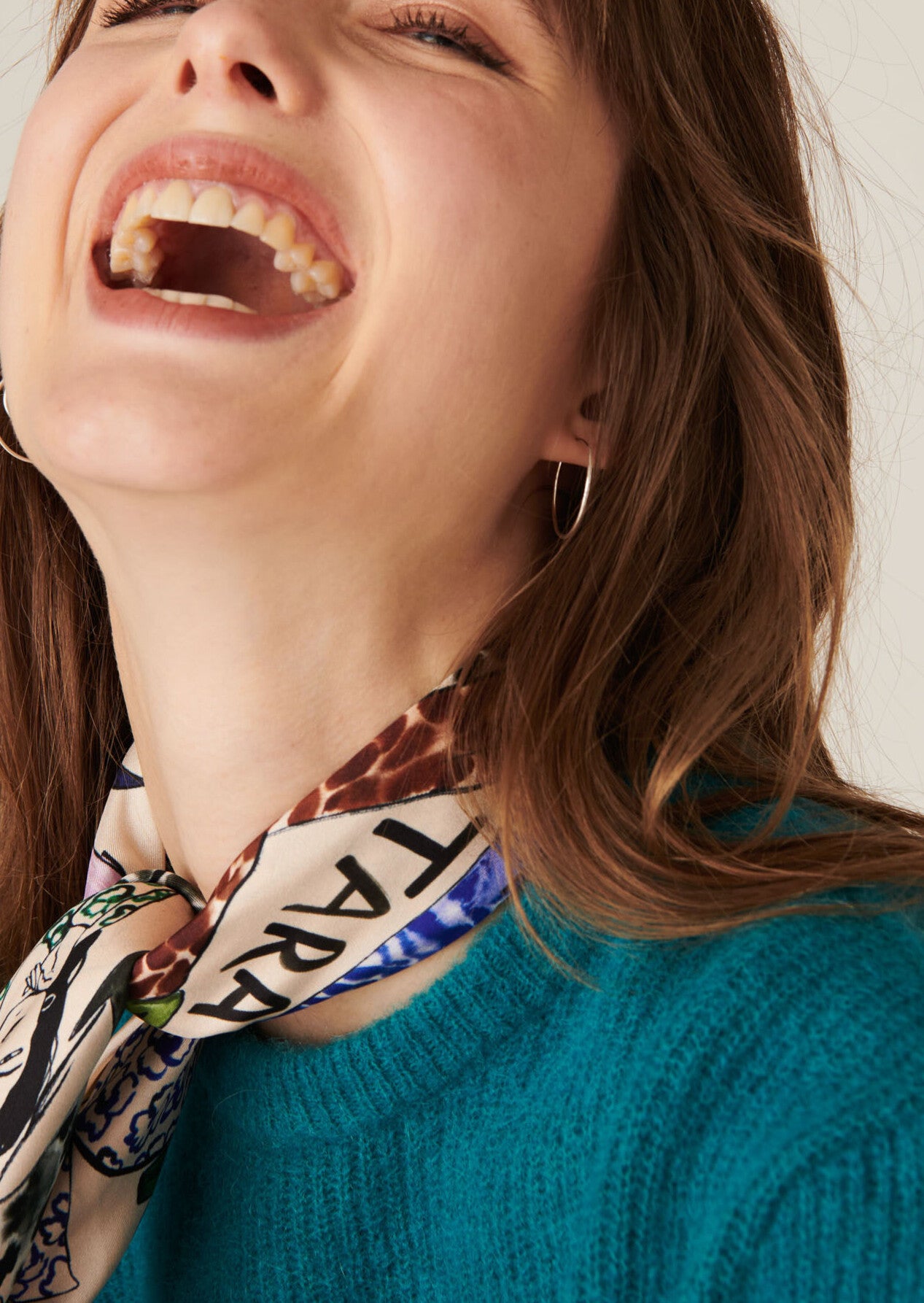 Pull Natou en maille mohair à épaulettes menthe Faume - seconde main