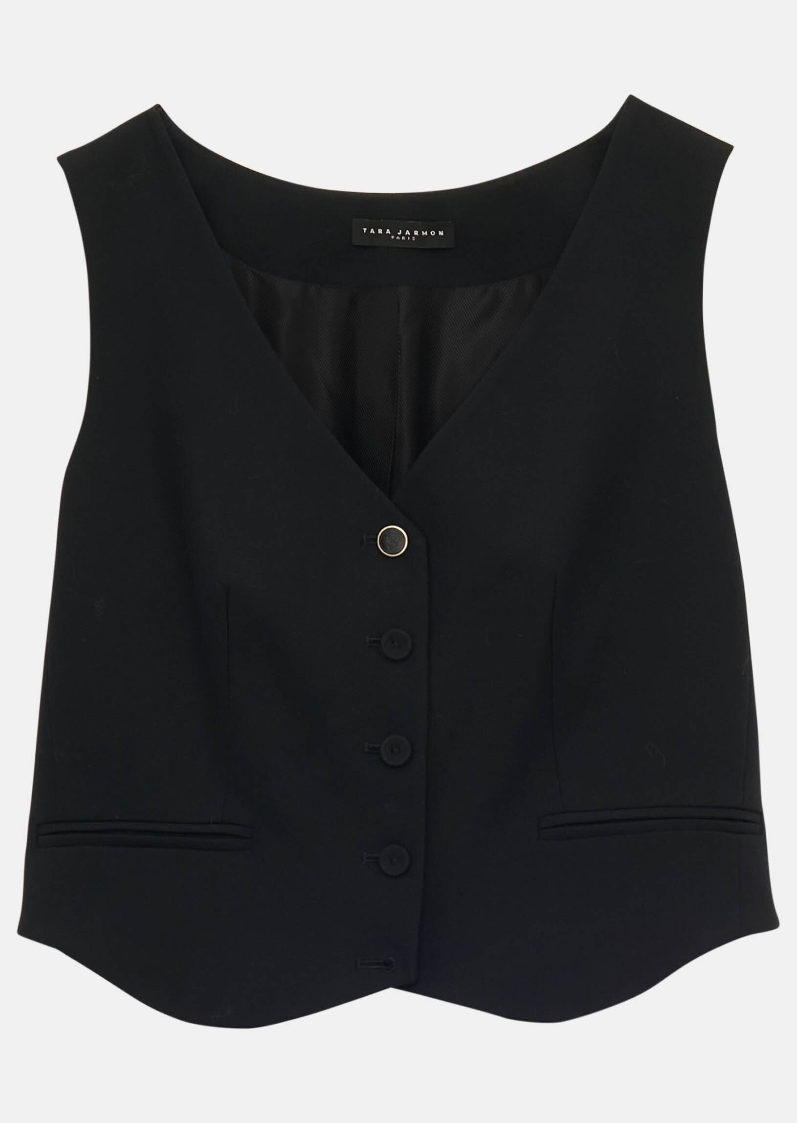 Gilet Gallia noir en laine froide Faume - seconde main