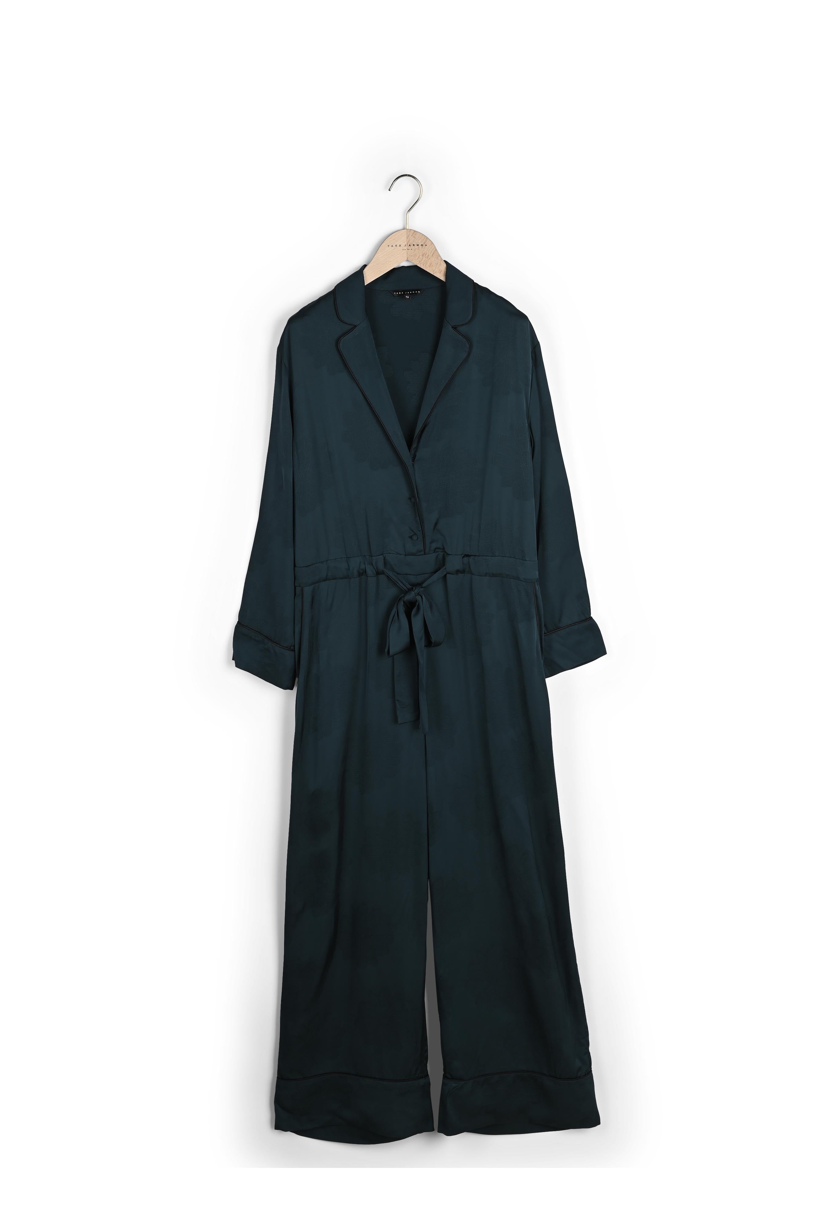 Combi-pantalon vert jade en jacquard floral Faume - seconde main