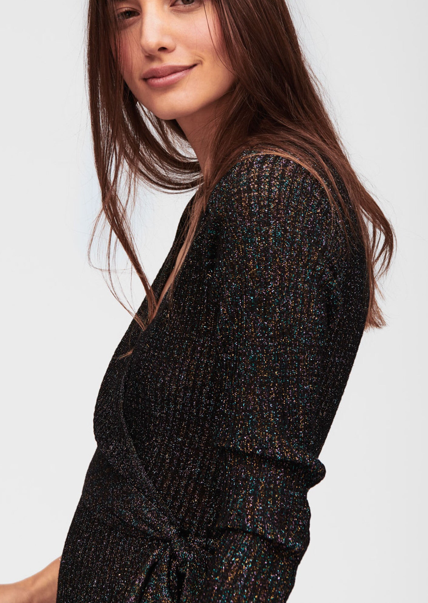 Maille noire plissée en lurex Faume - seconde main